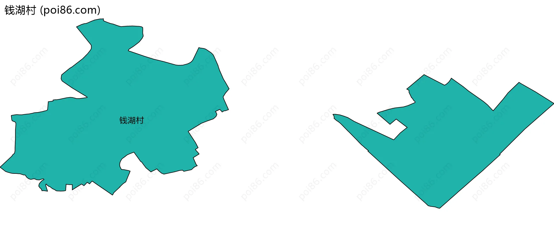 钱湖村边界地图