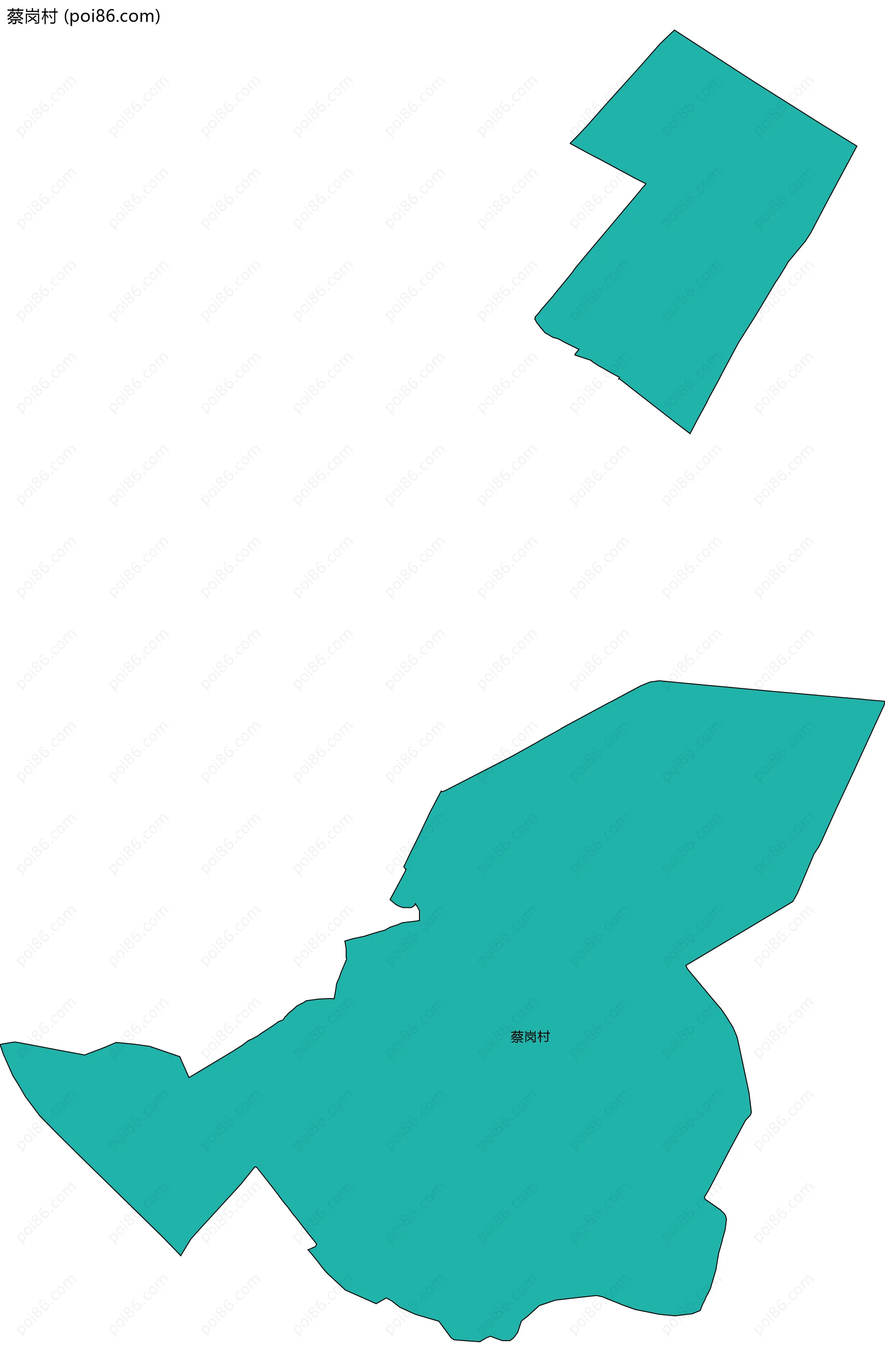 蔡岗村边界地图