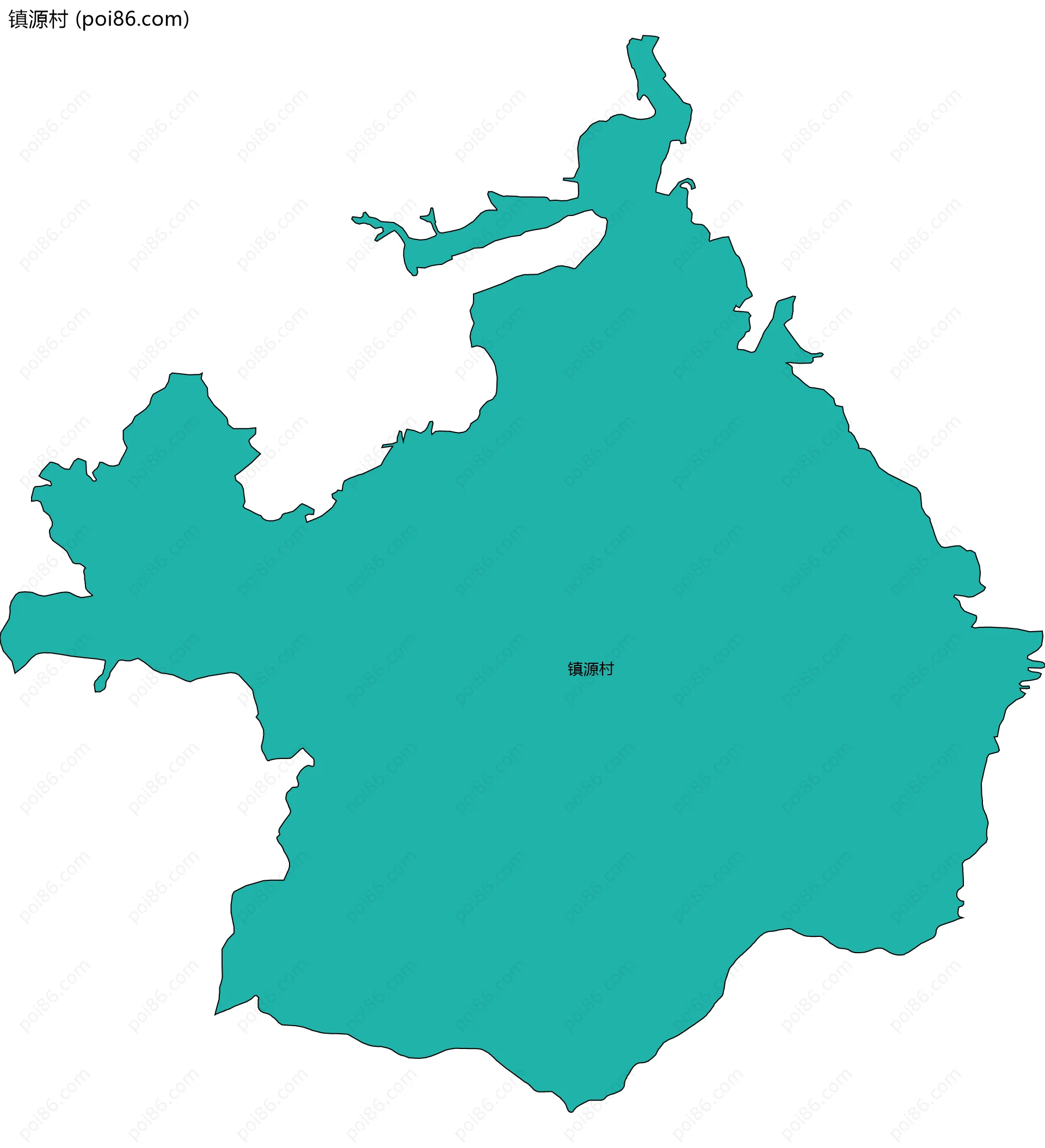 镇源村边界地图
