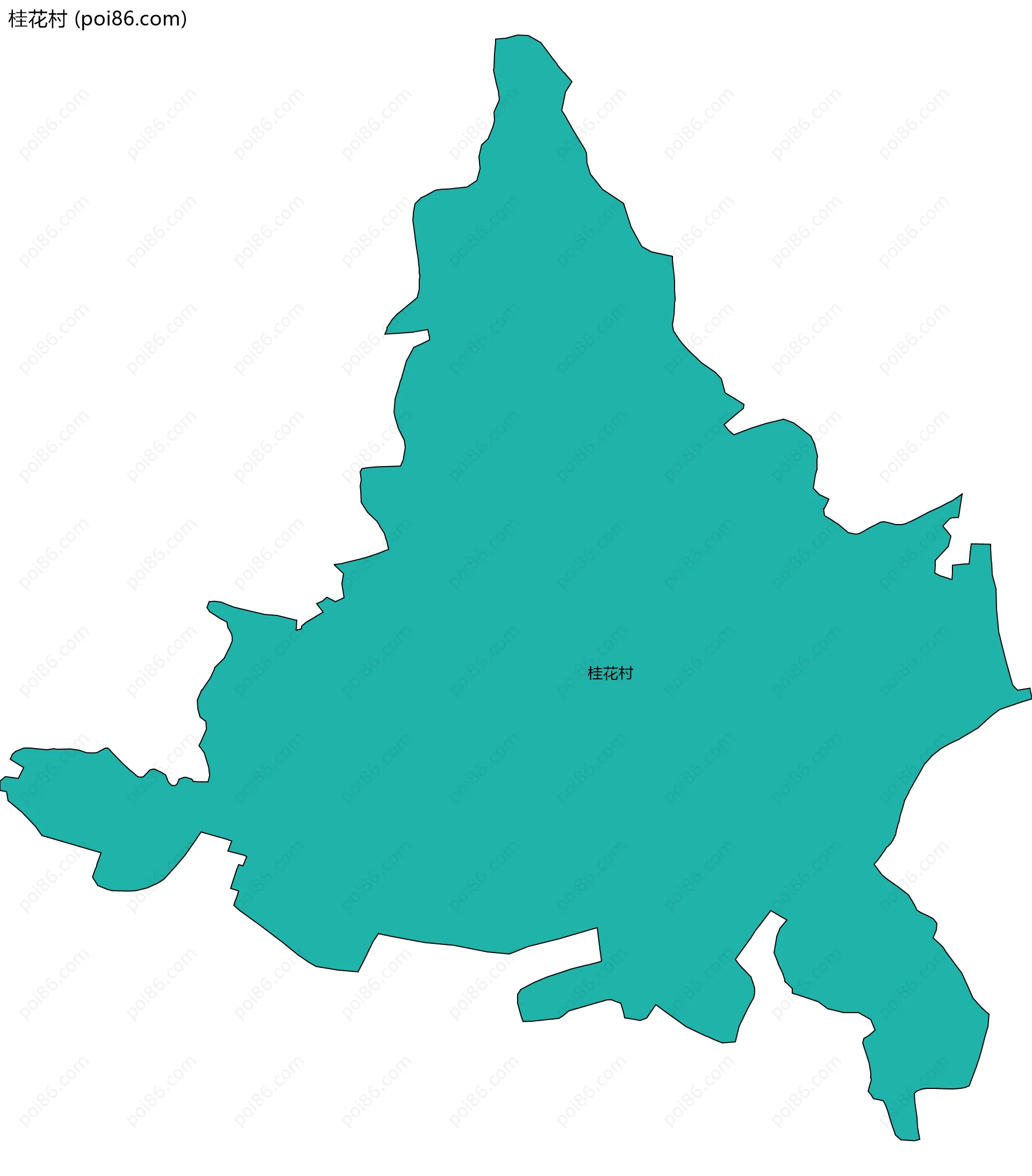 桂花村边界地图
