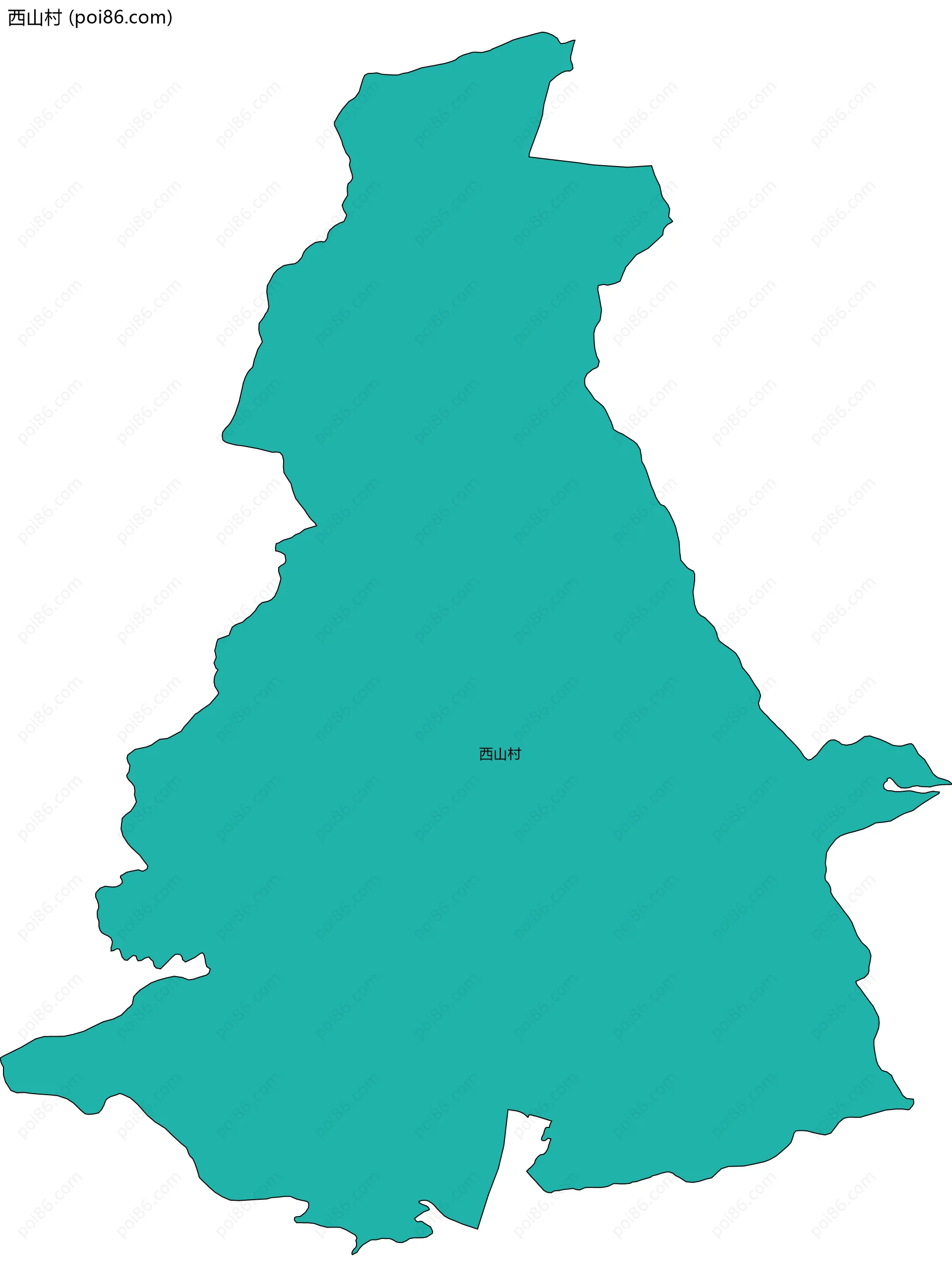 西山村边界地图