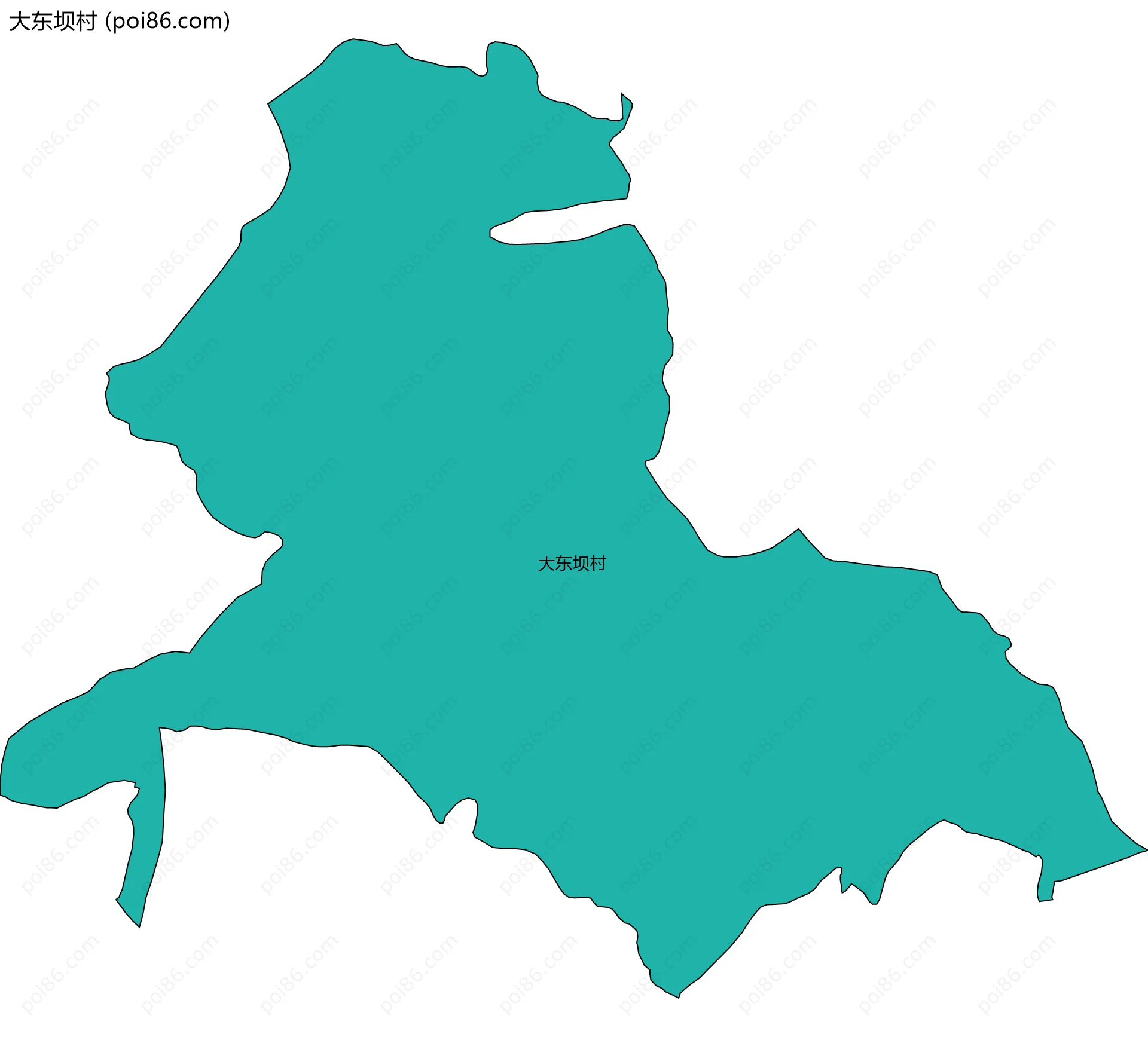 大东坝村边界地图