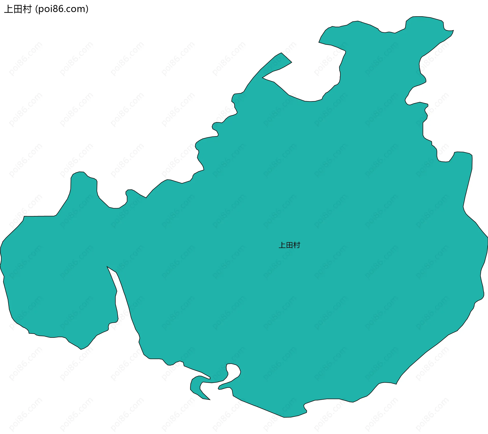 上田村边界地图