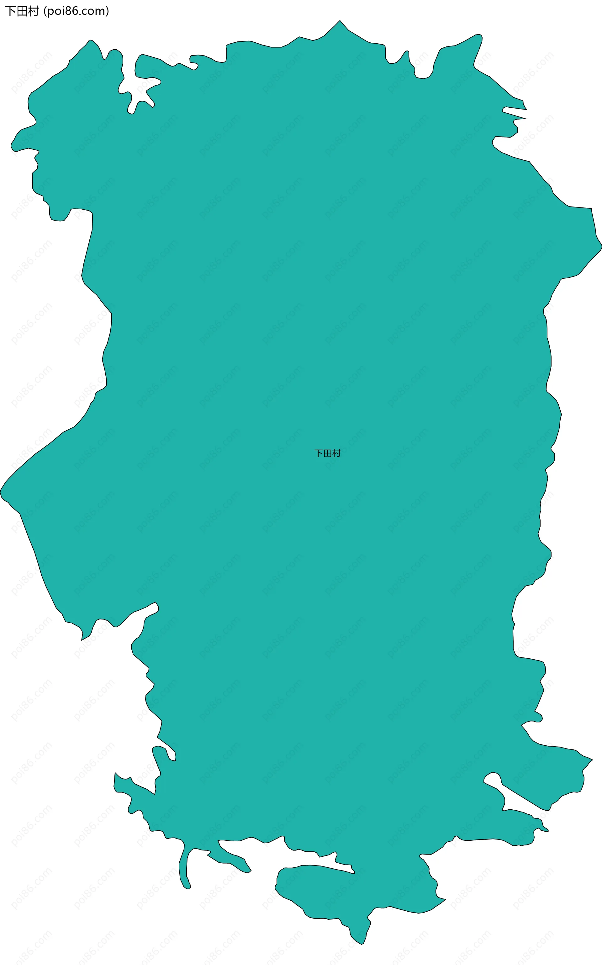 下田村边界地图