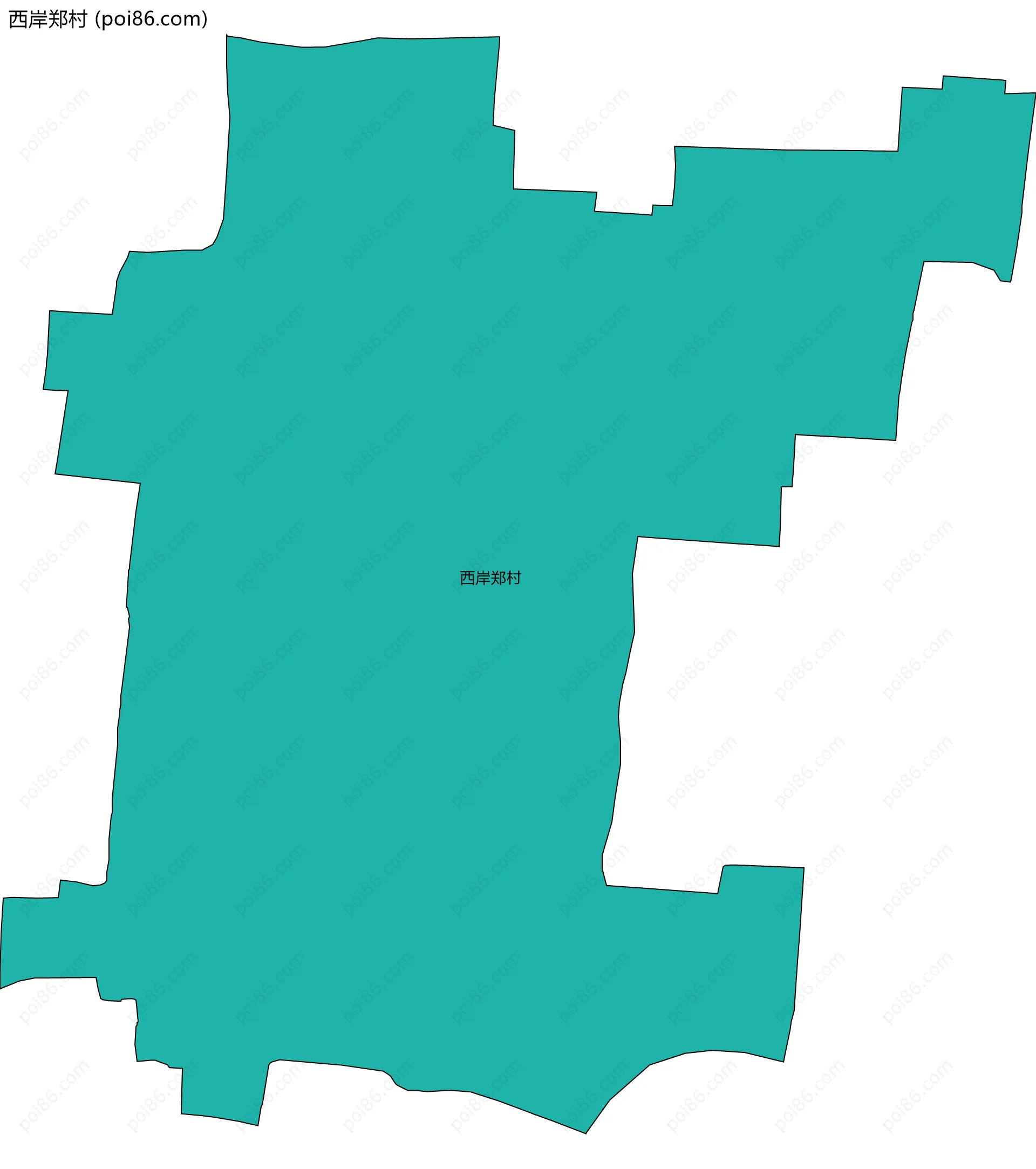 西岸郑村边界地图