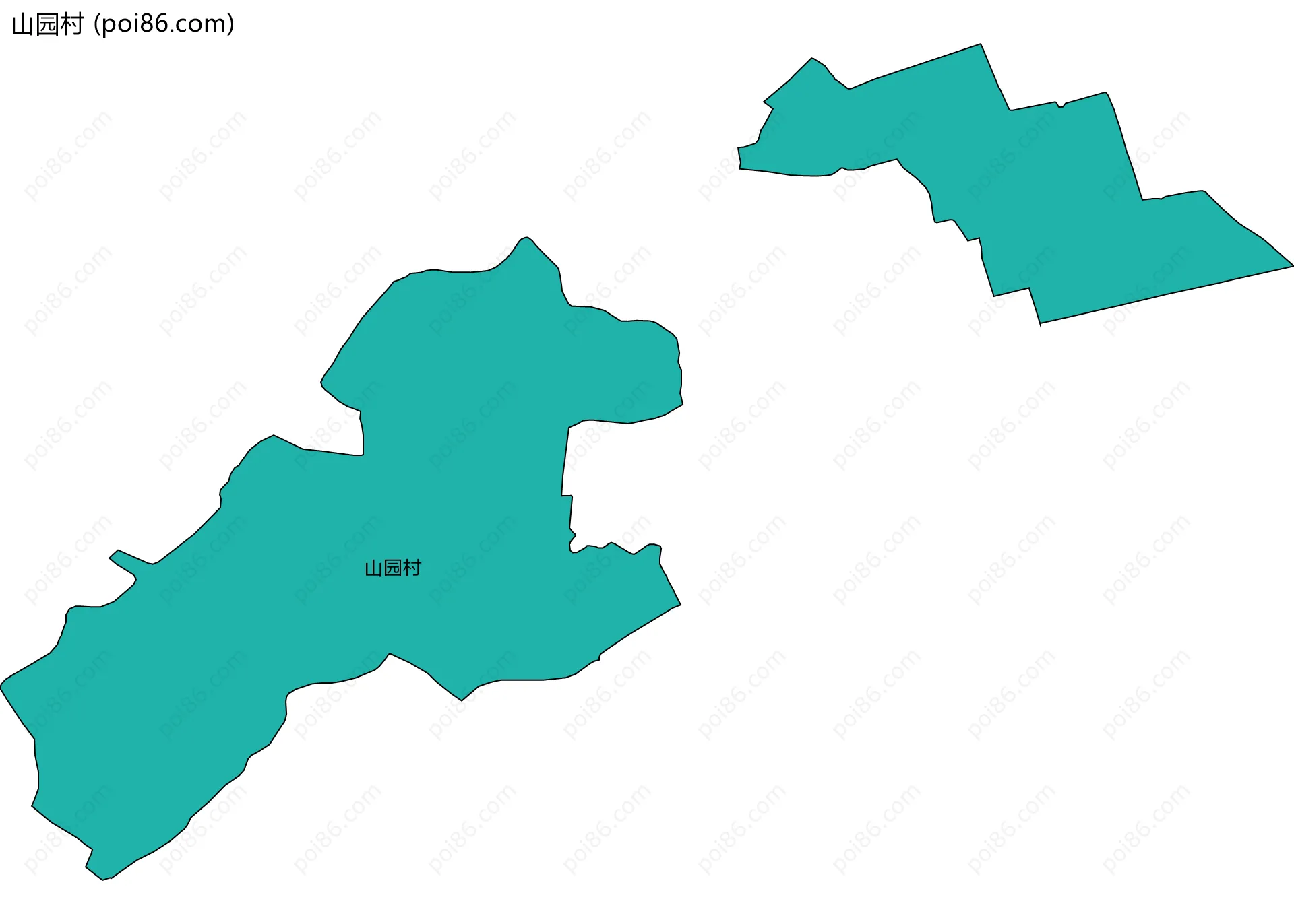 山园村边界地图
