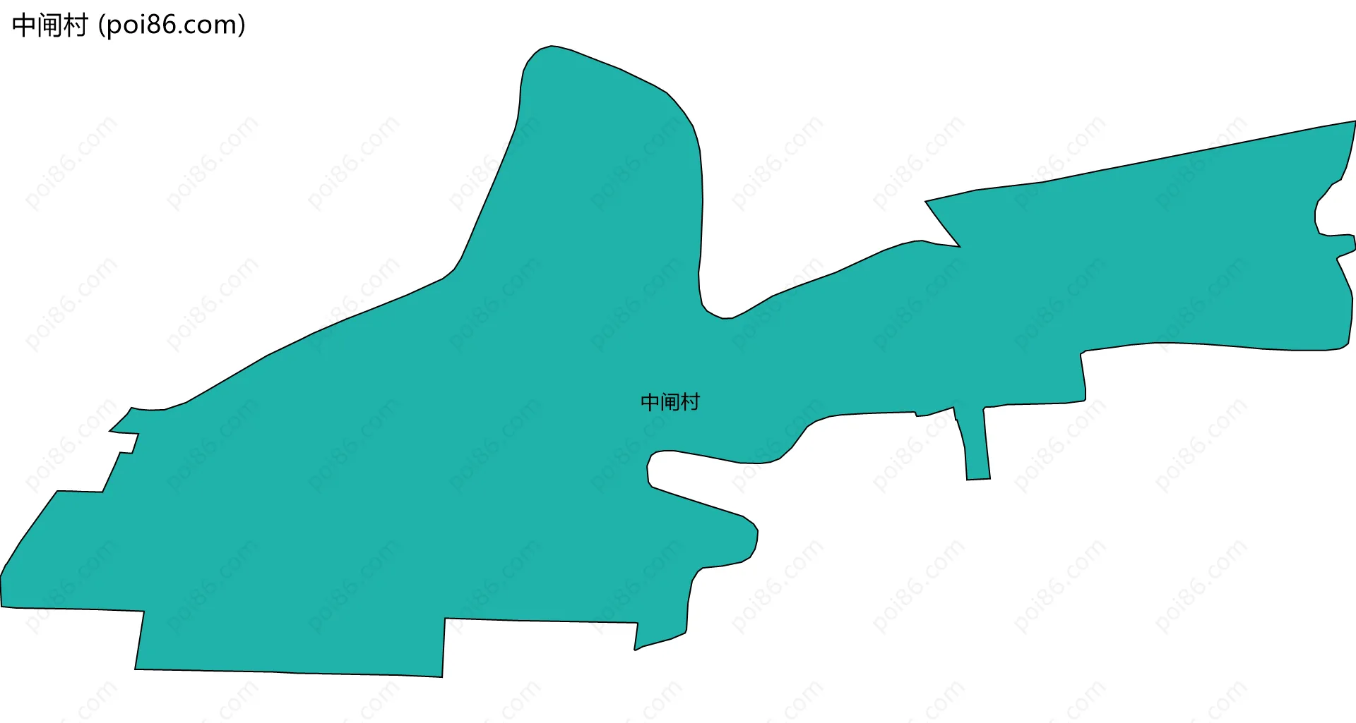 中闸村边界地图