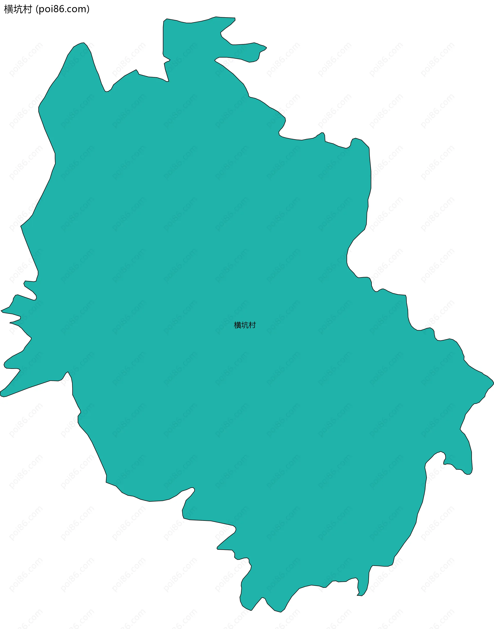 横坑村边界地图