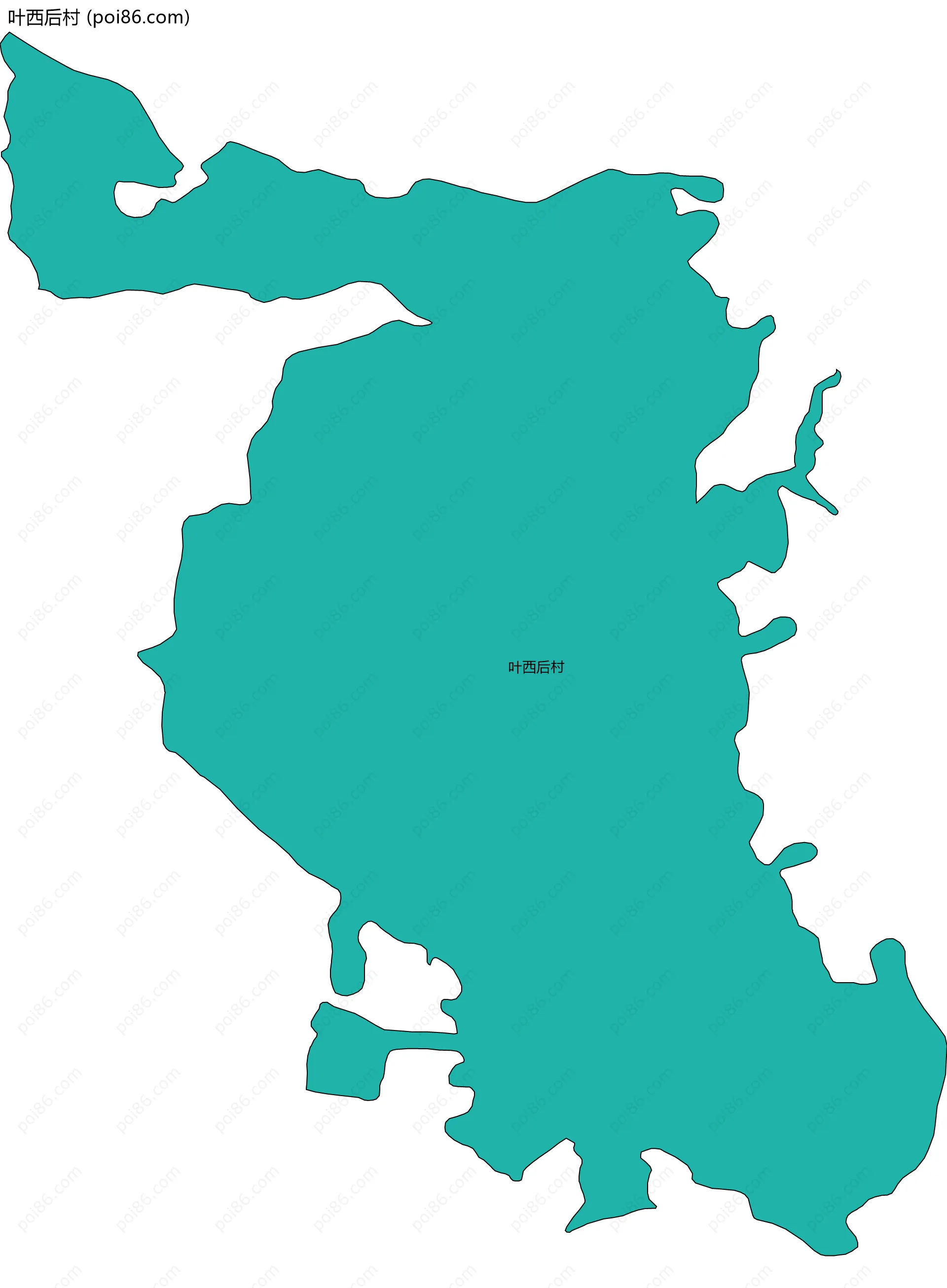 叶西后村边界地图