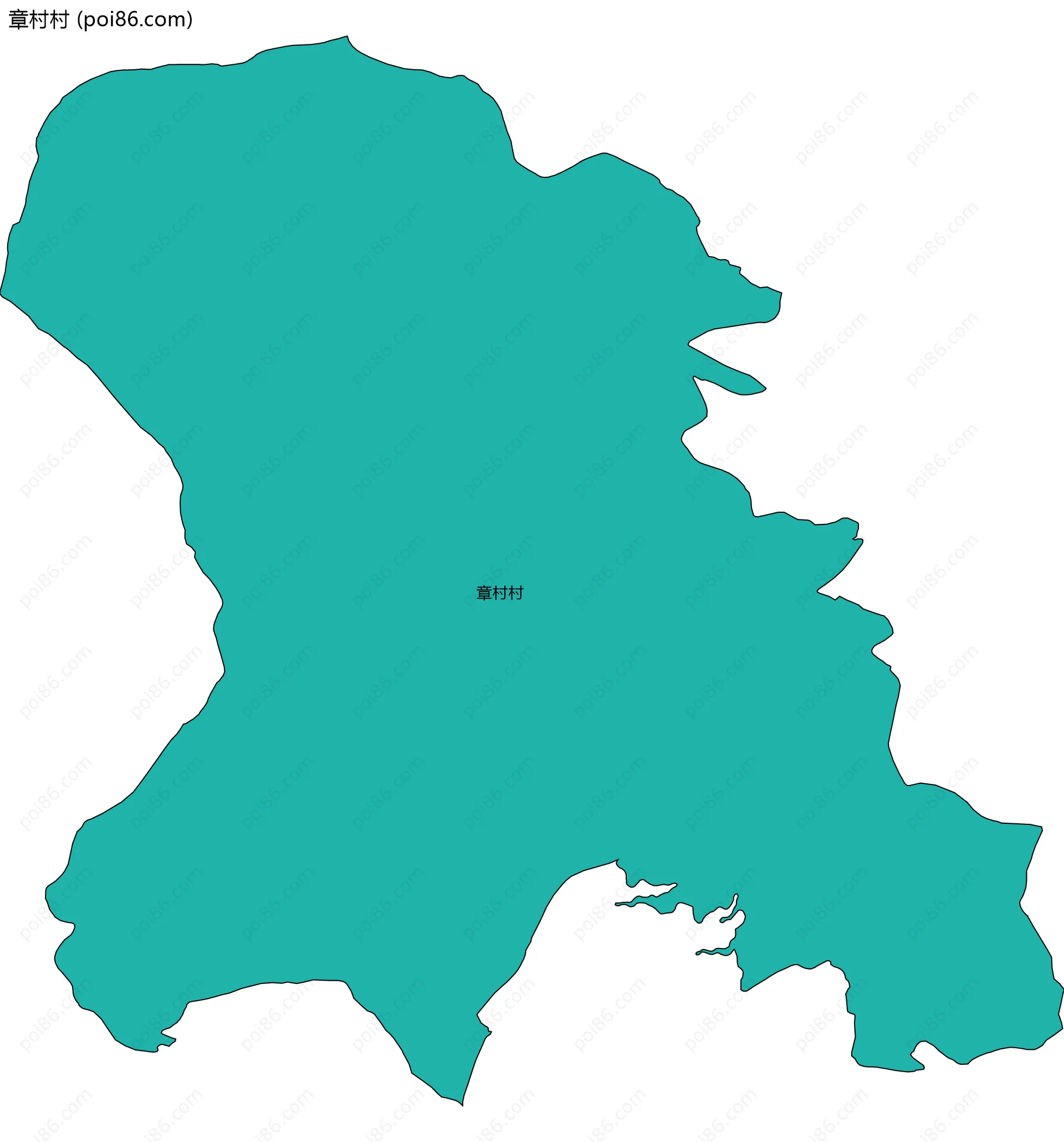 章村村边界地图