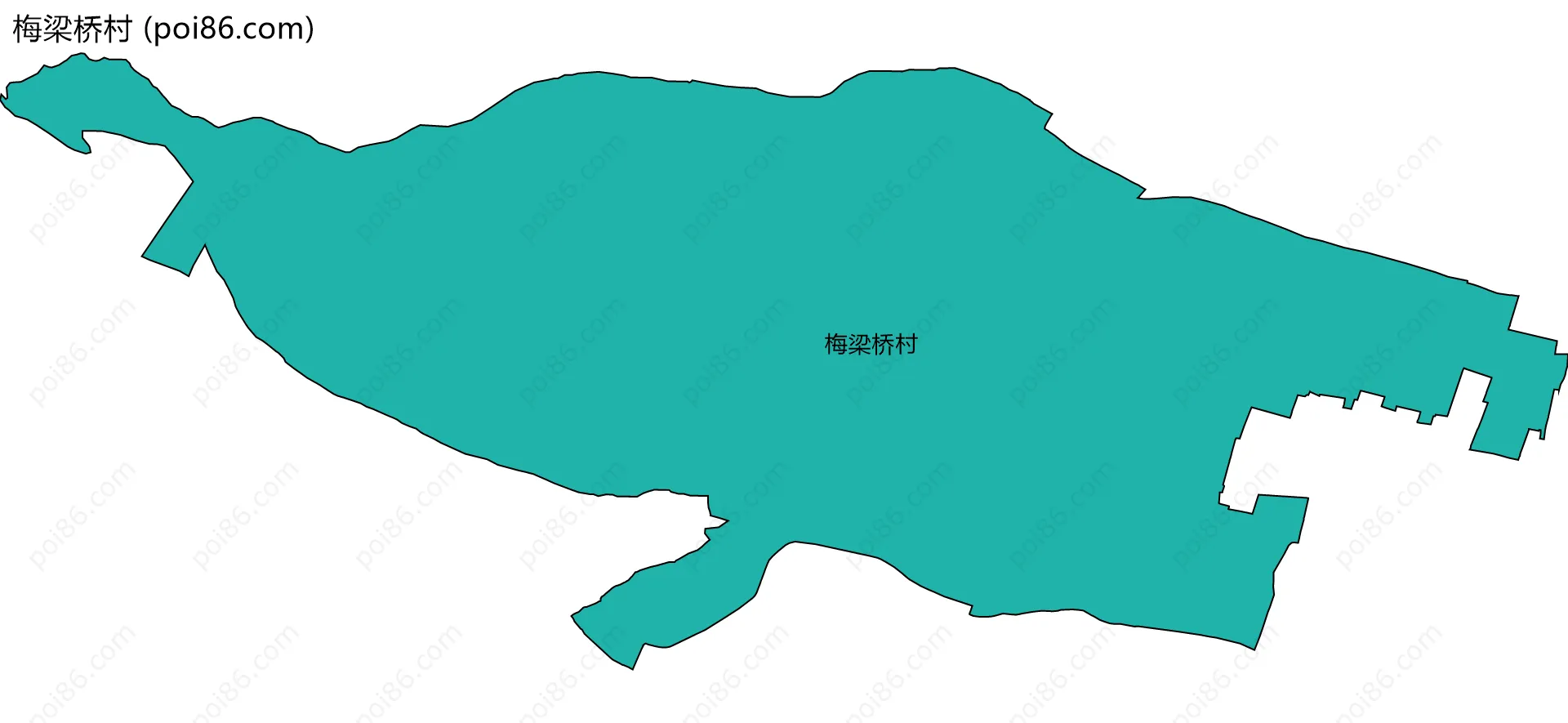 梅梁桥村边界地图