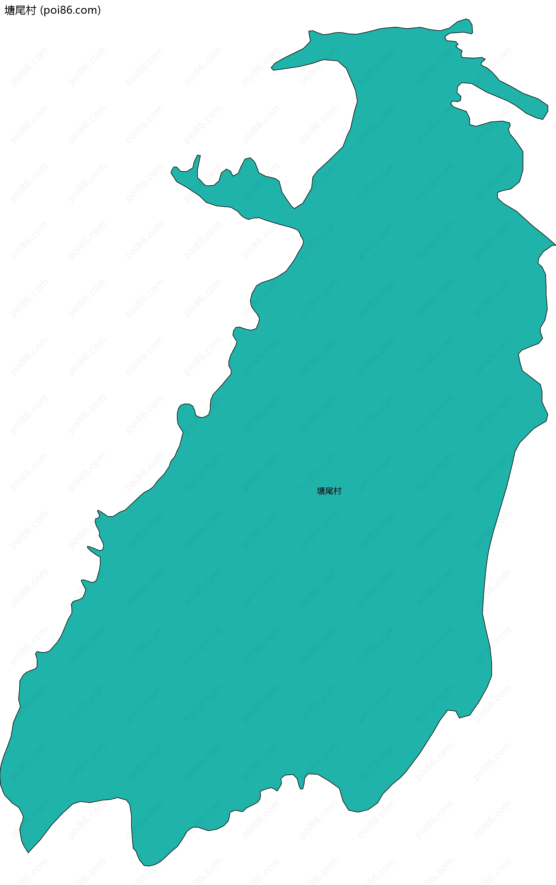 塘尾村边界地图