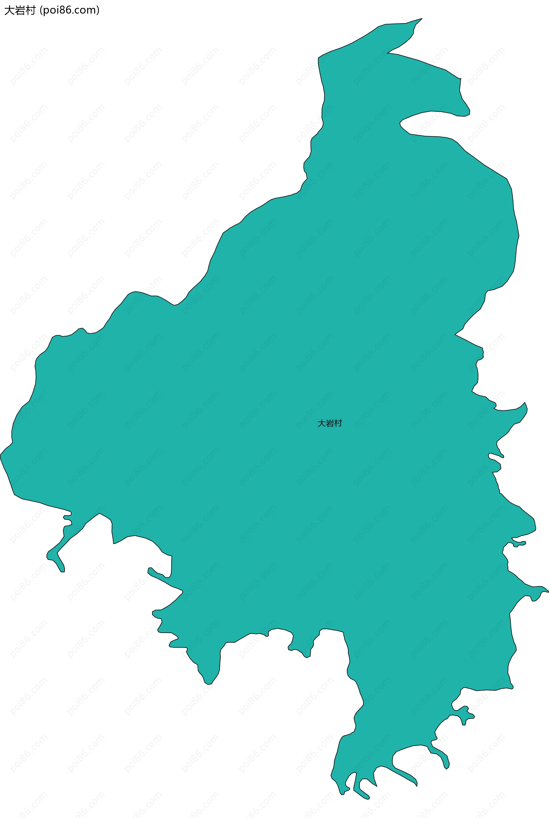 大岩村边界地图