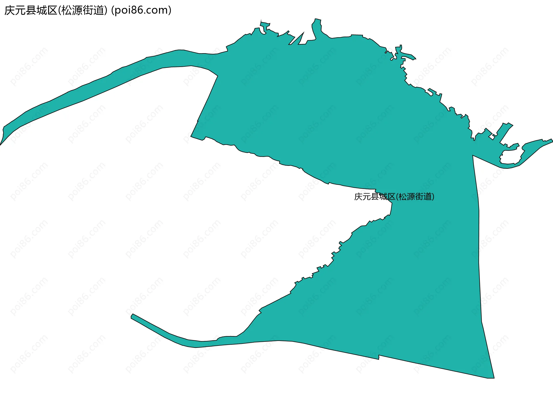 庆元县城区(松源街道)边界地图