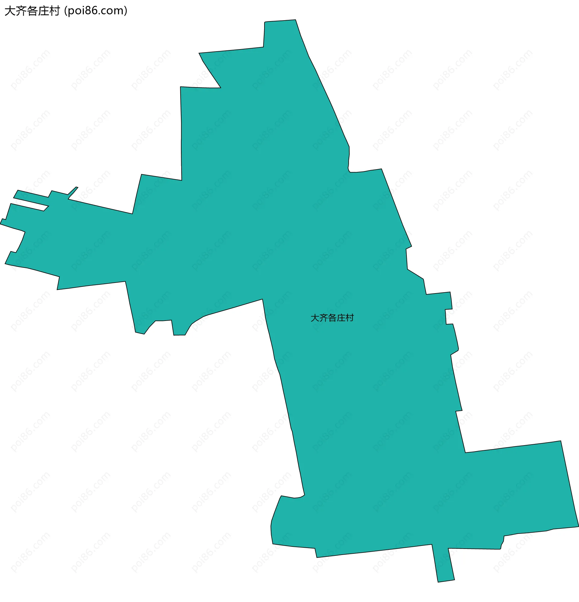大齐各庄村边界地图