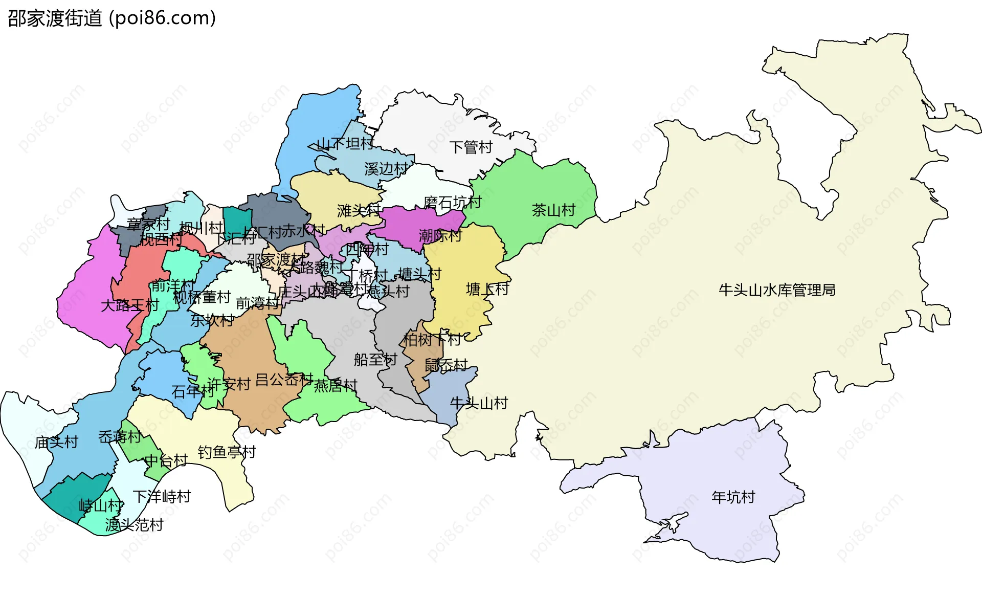 邵家渡街道边界地图(五级行政区划)
