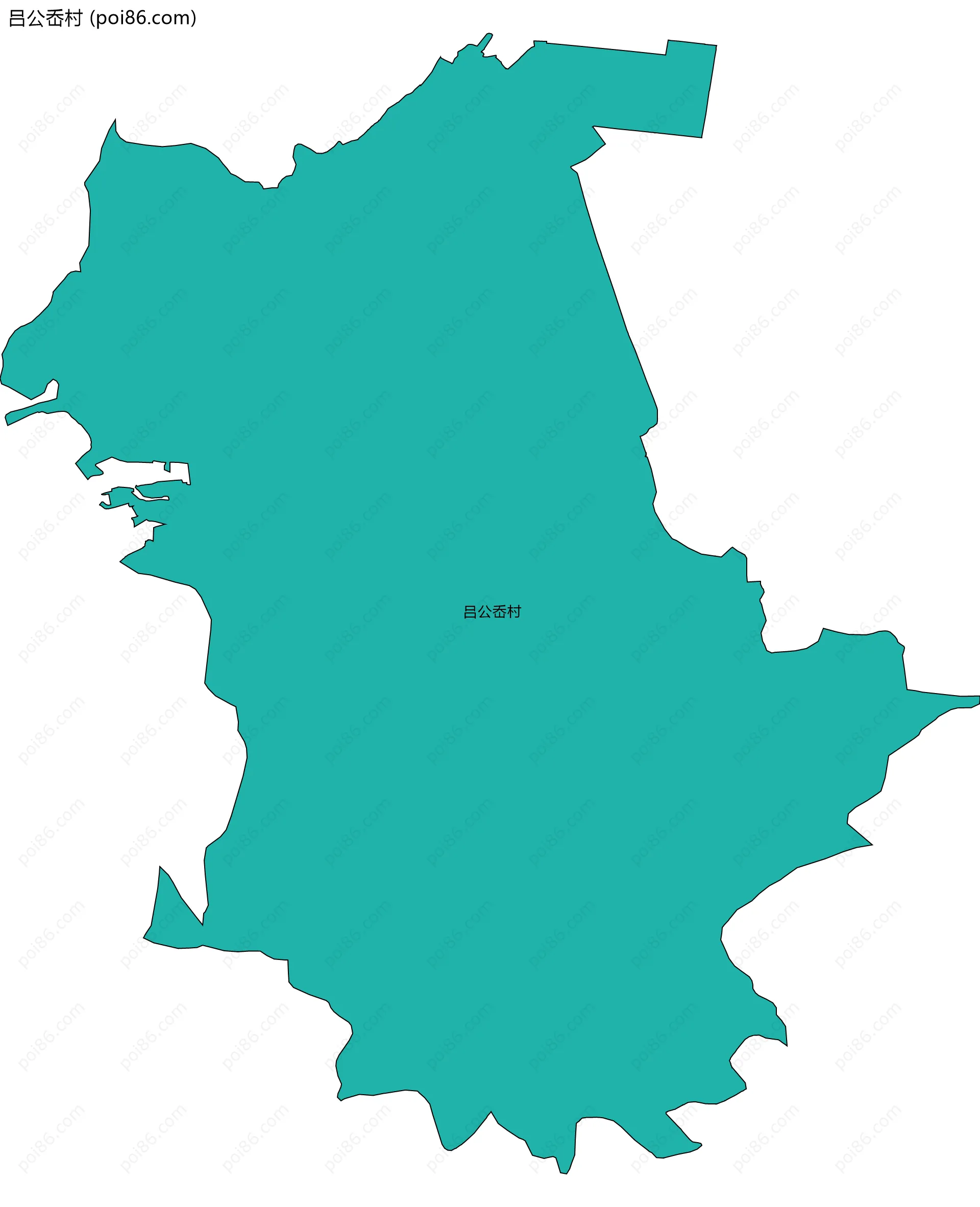 吕公岙村边界地图