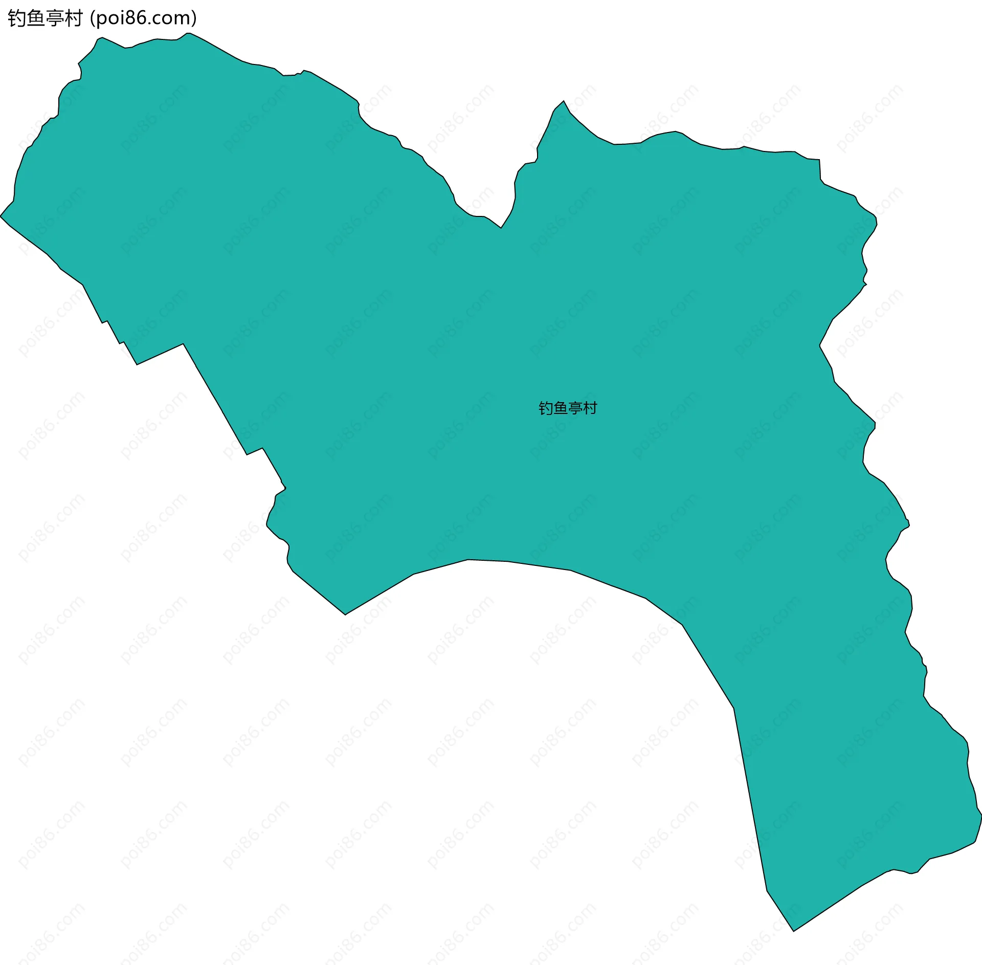 钓鱼亭村边界地图