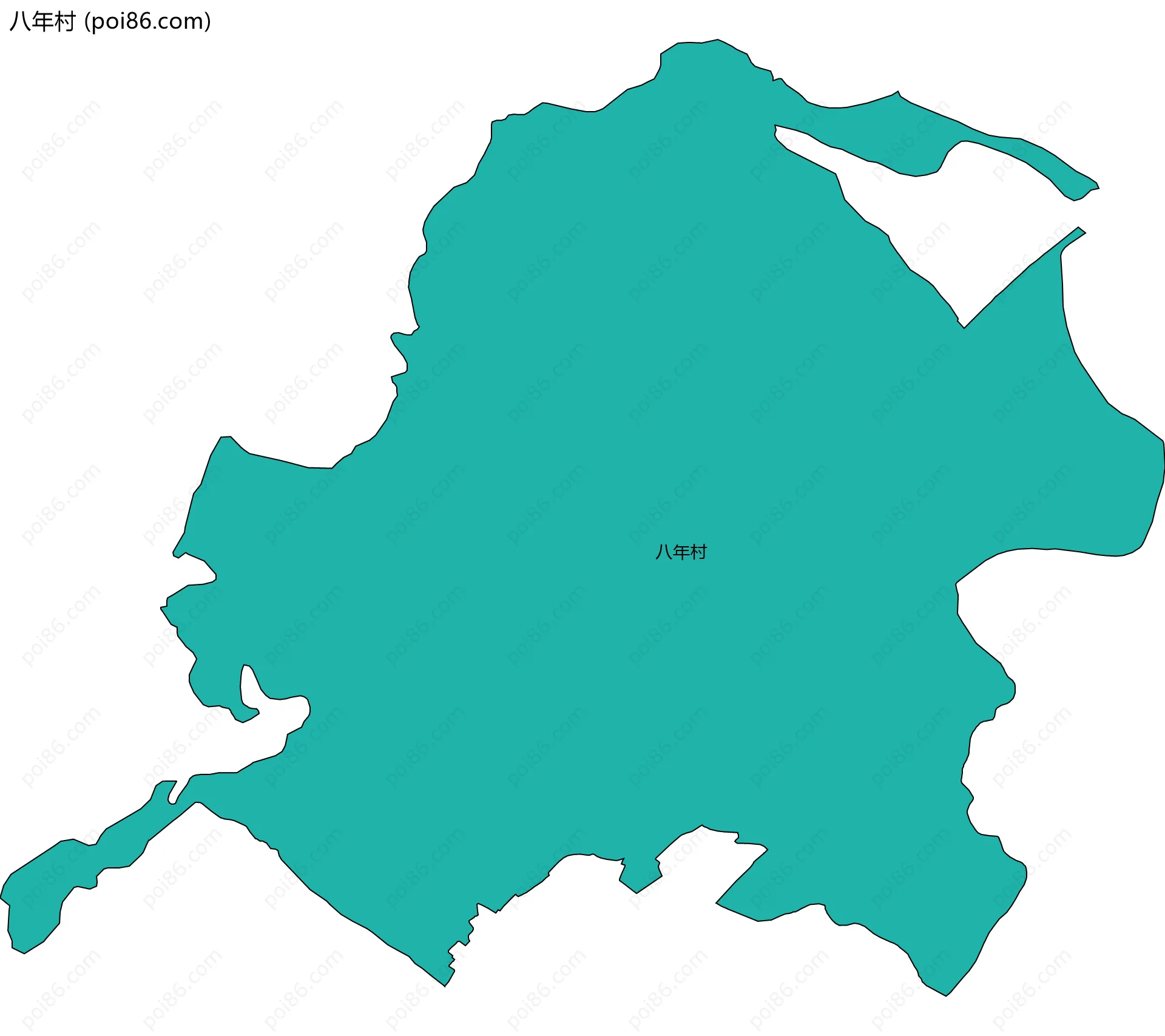 八年村边界地图