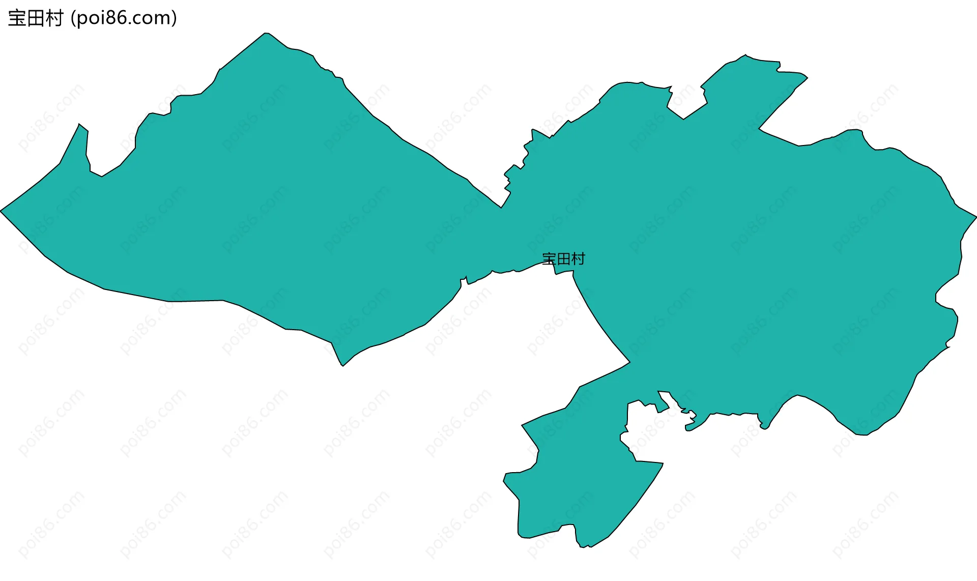 宝田村边界地图