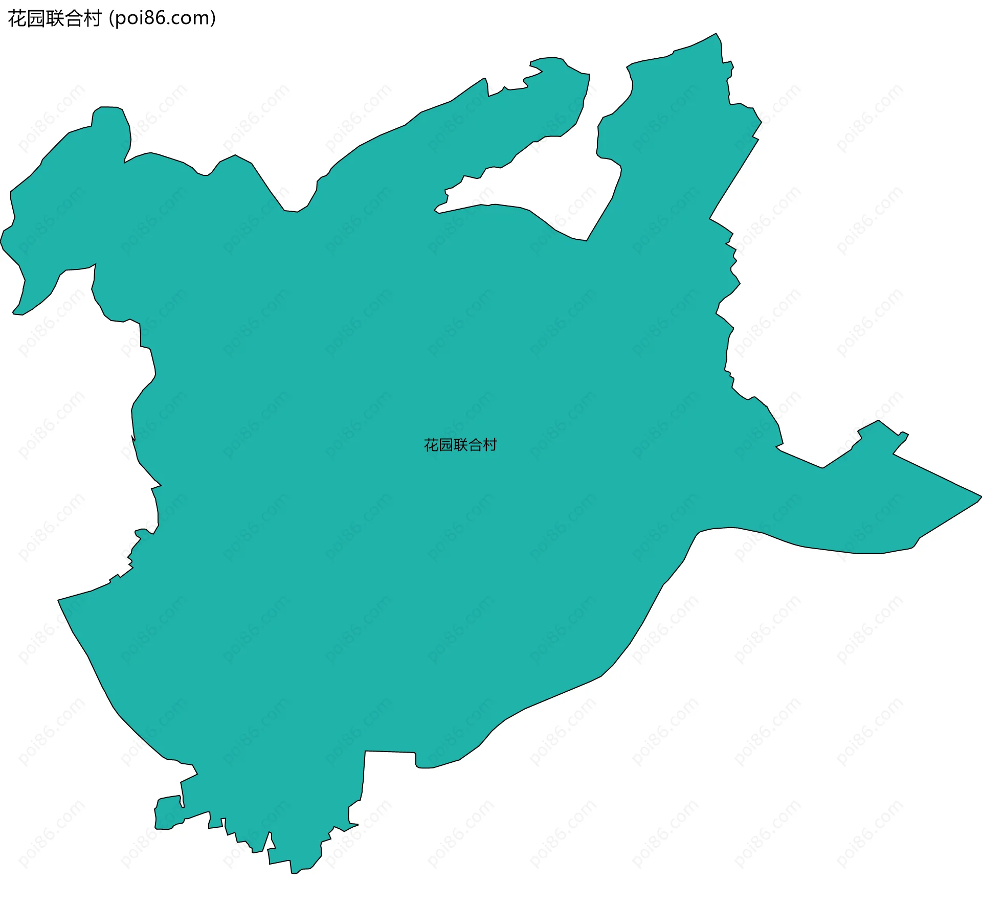 花园联合村边界地图
