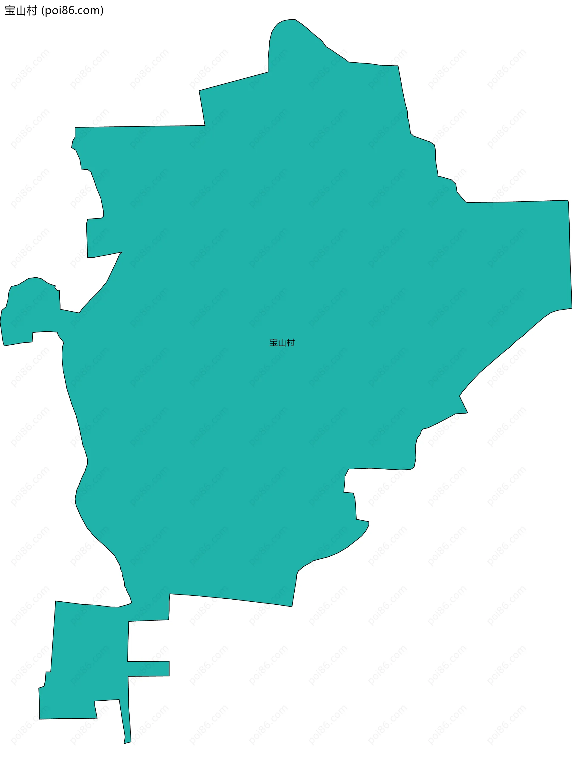 宝山村边界地图