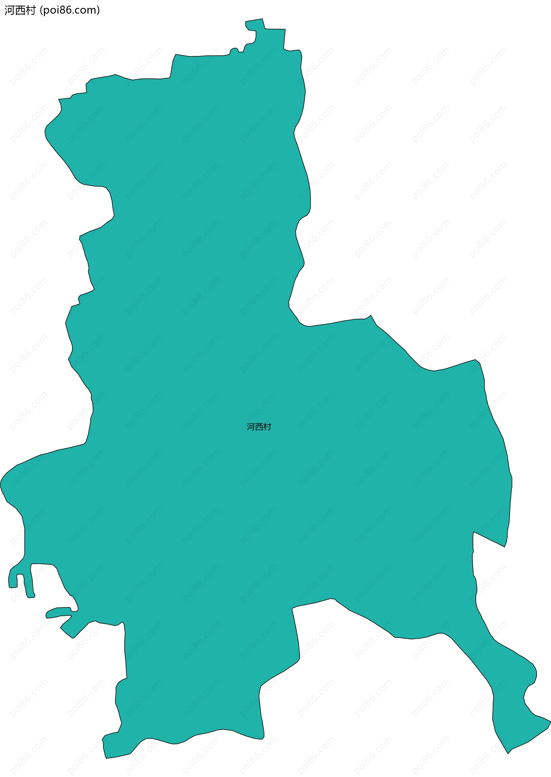 河西村边界地图