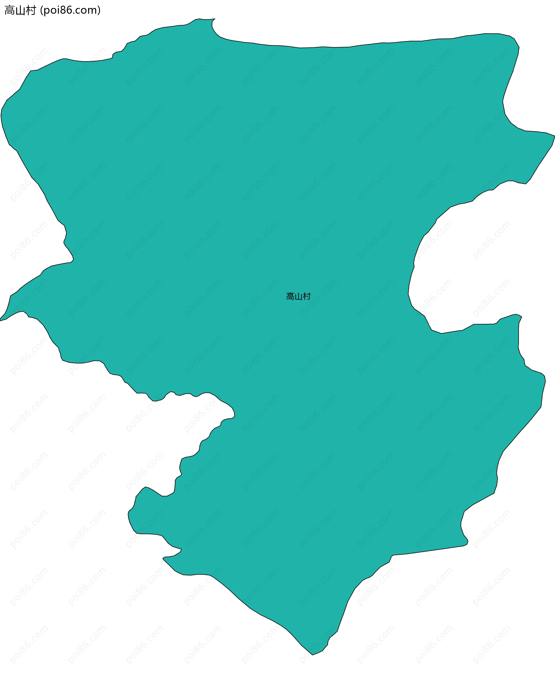 高山村边界地图