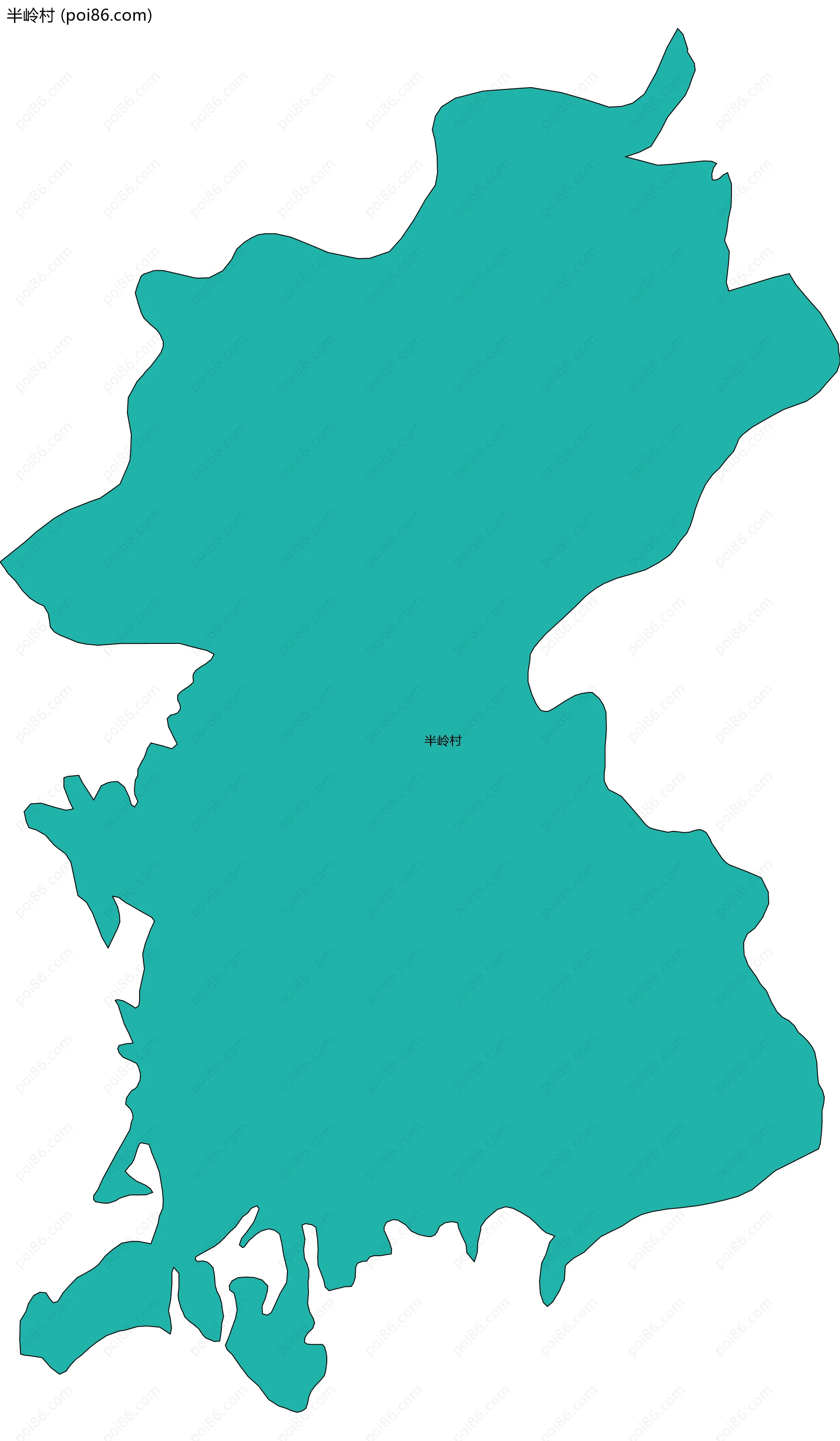 半岭村边界地图