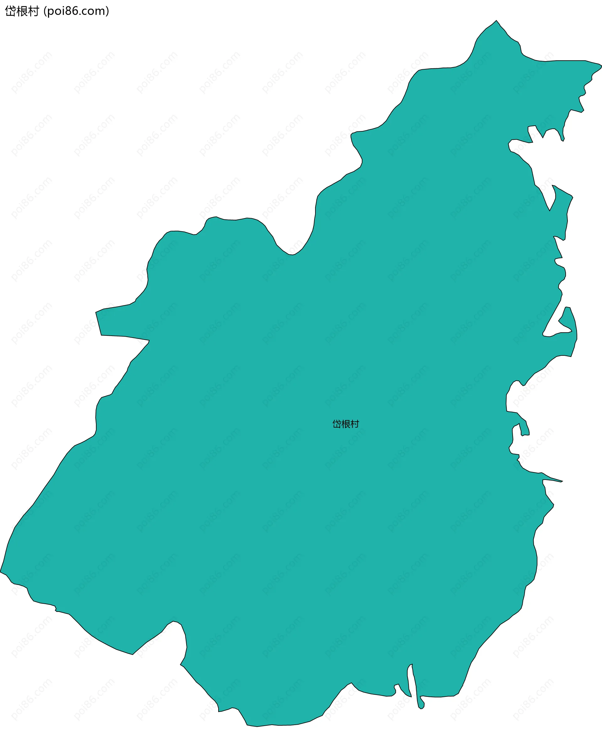 岱根村边界地图