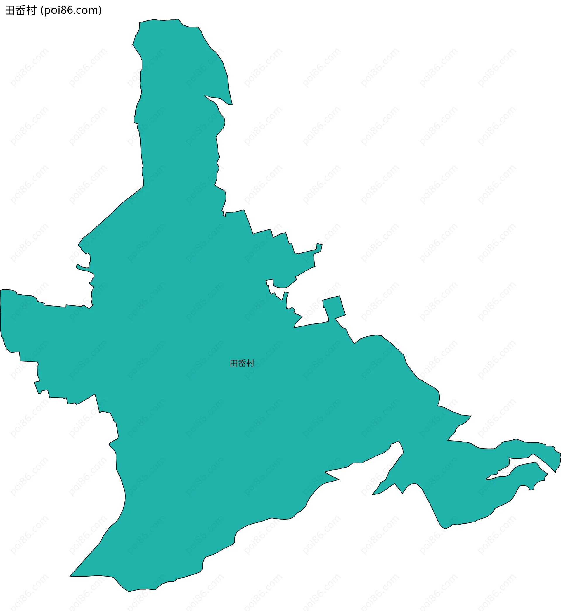 田岙村边界地图