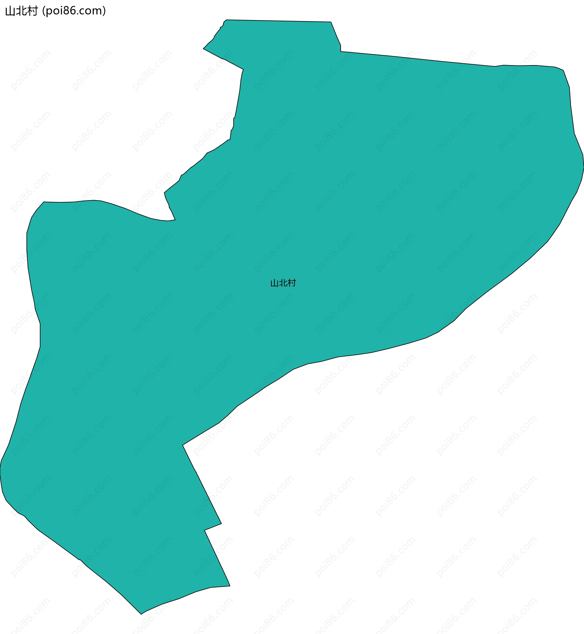 山北村边界地图