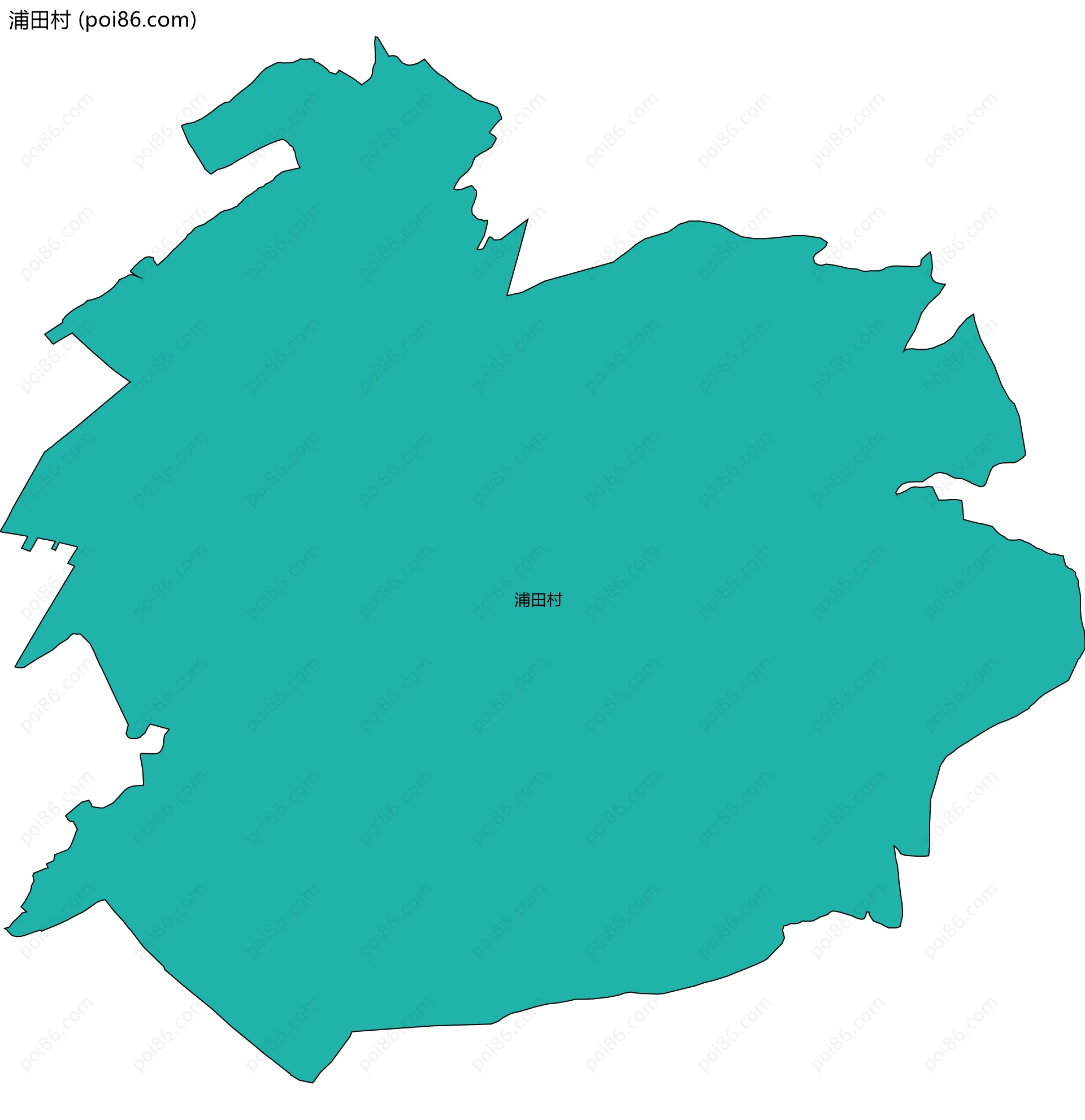 浦田村边界地图