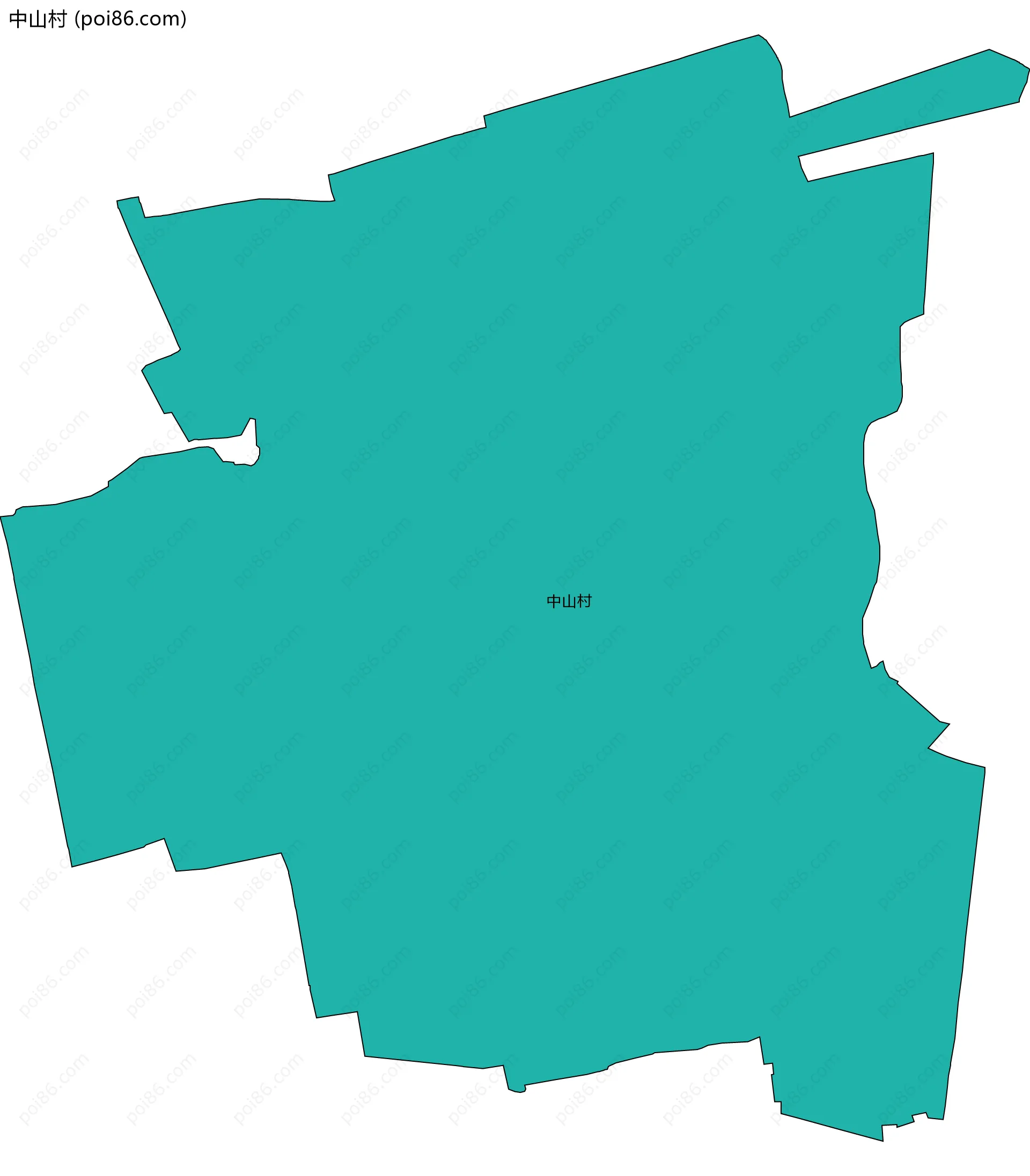 中山村边界地图