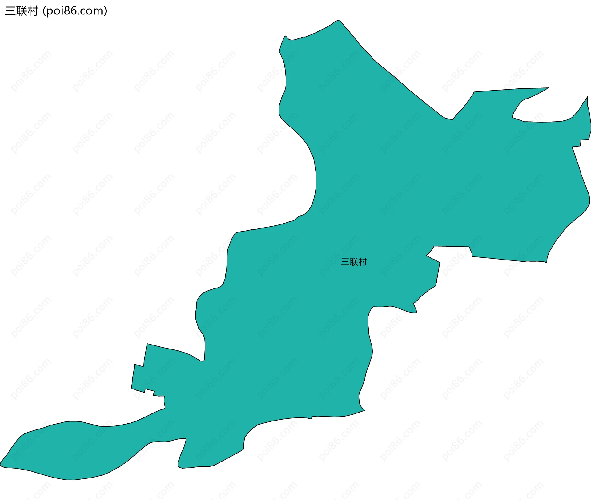 三联村边界地图
