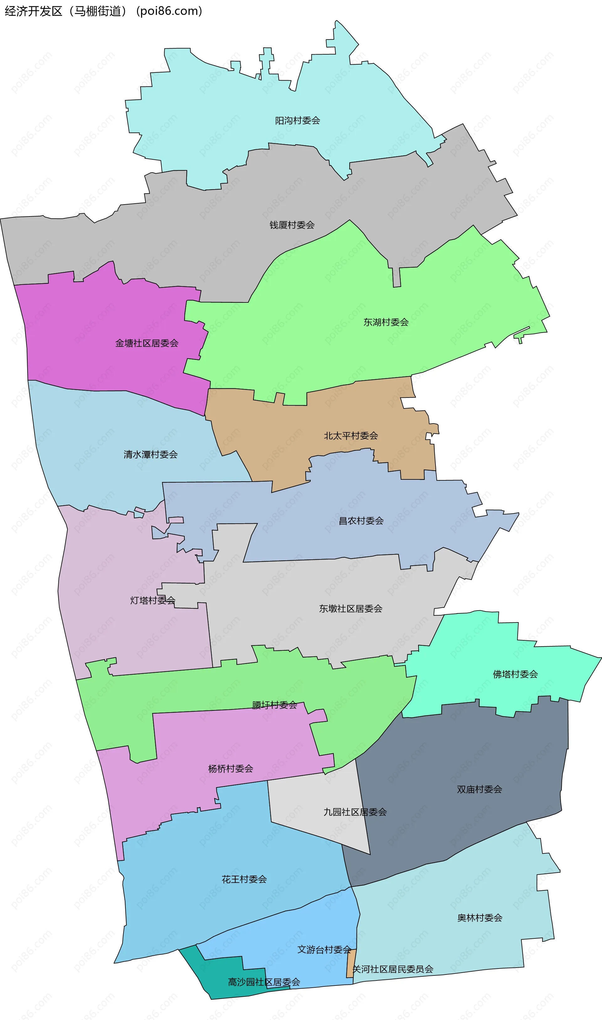 经济开发区（马棚街道）边界地图(五级行政区划)