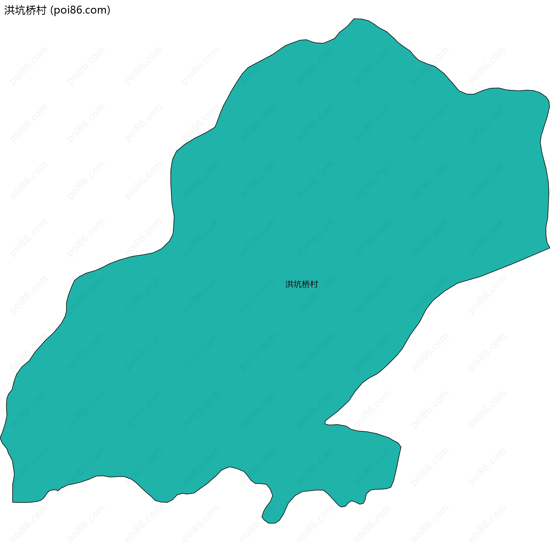 洪坑桥村边界地图