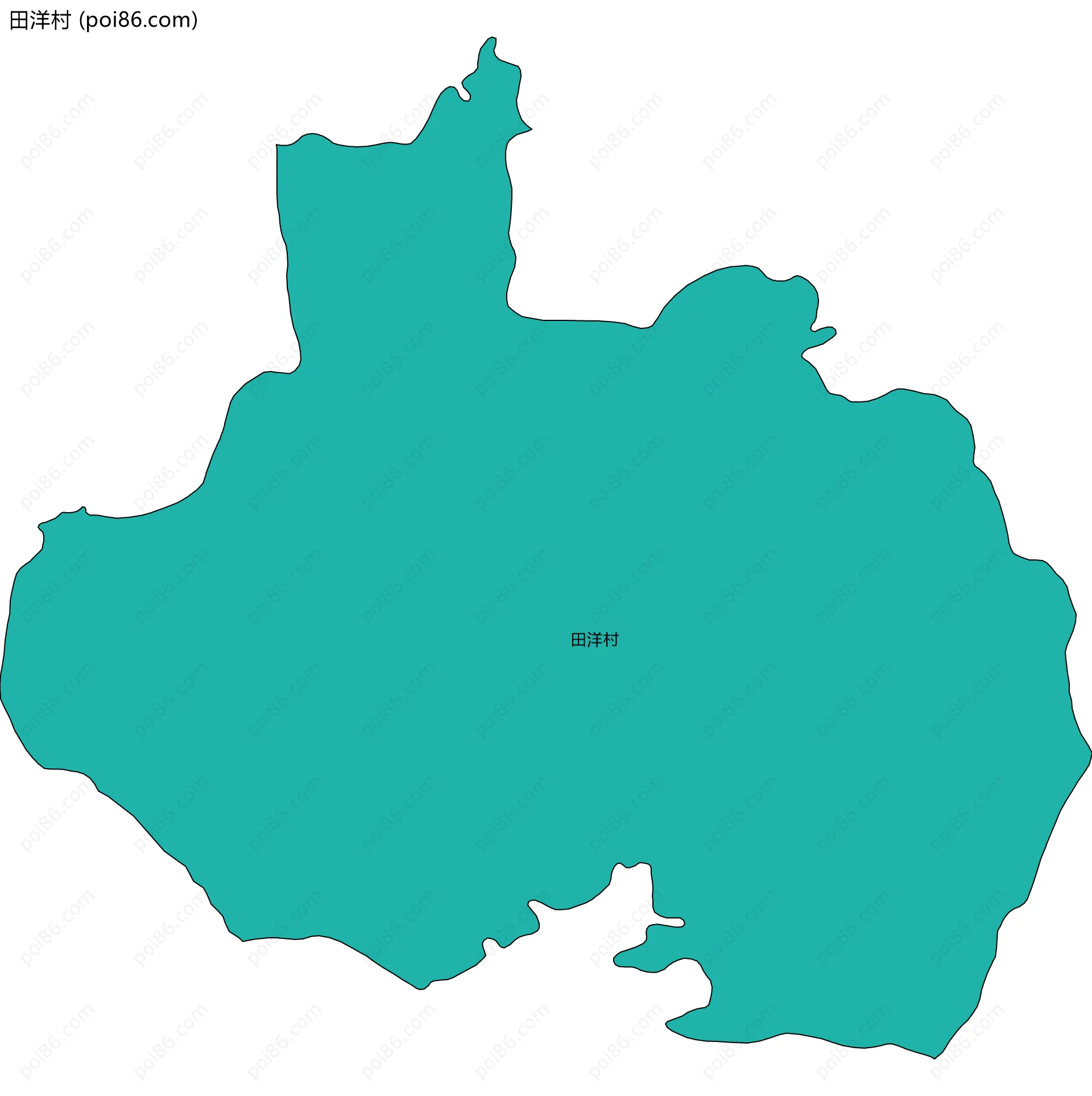 田洋村边界地图