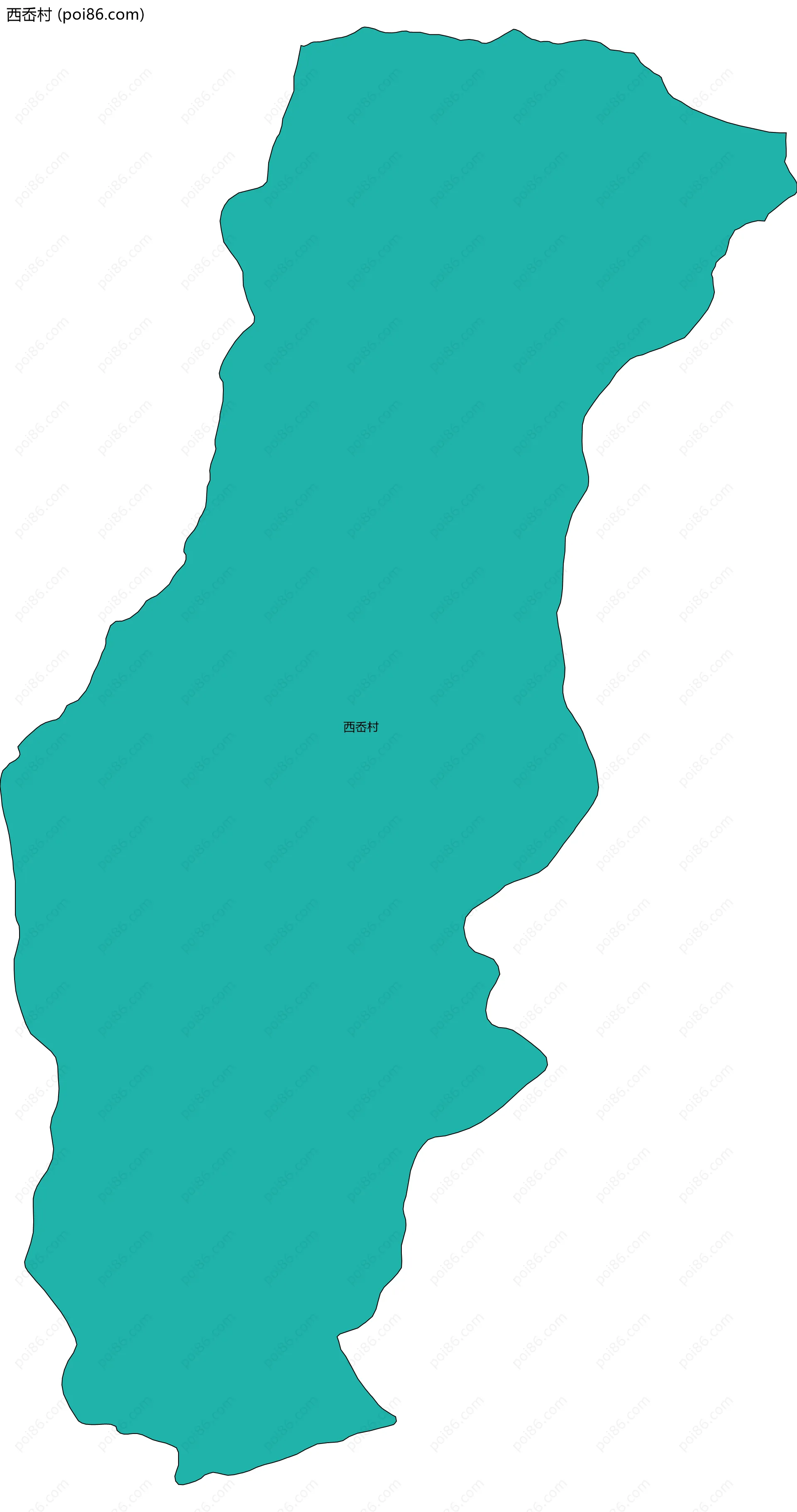 西岙村边界地图