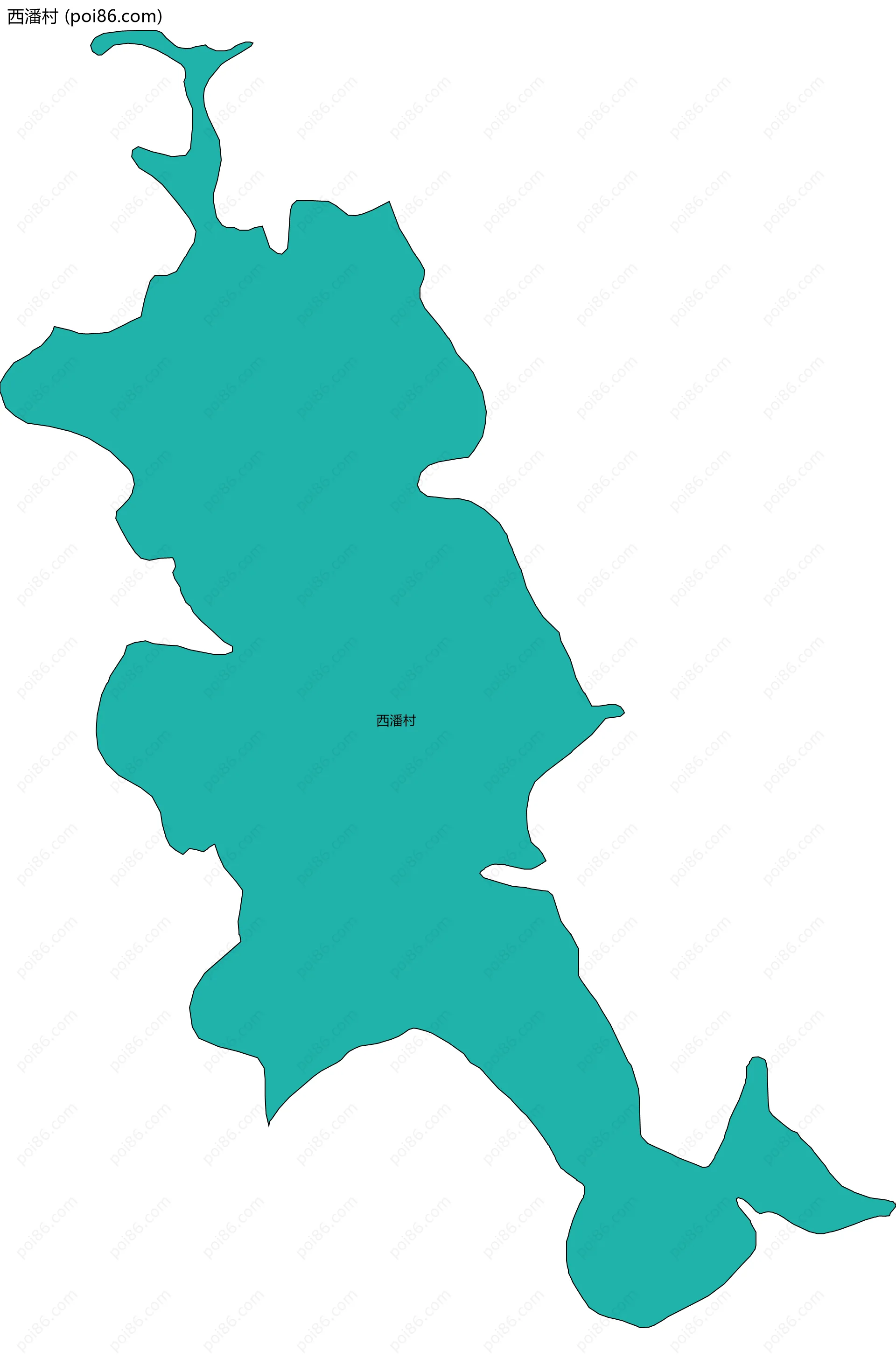 西潘村边界地图