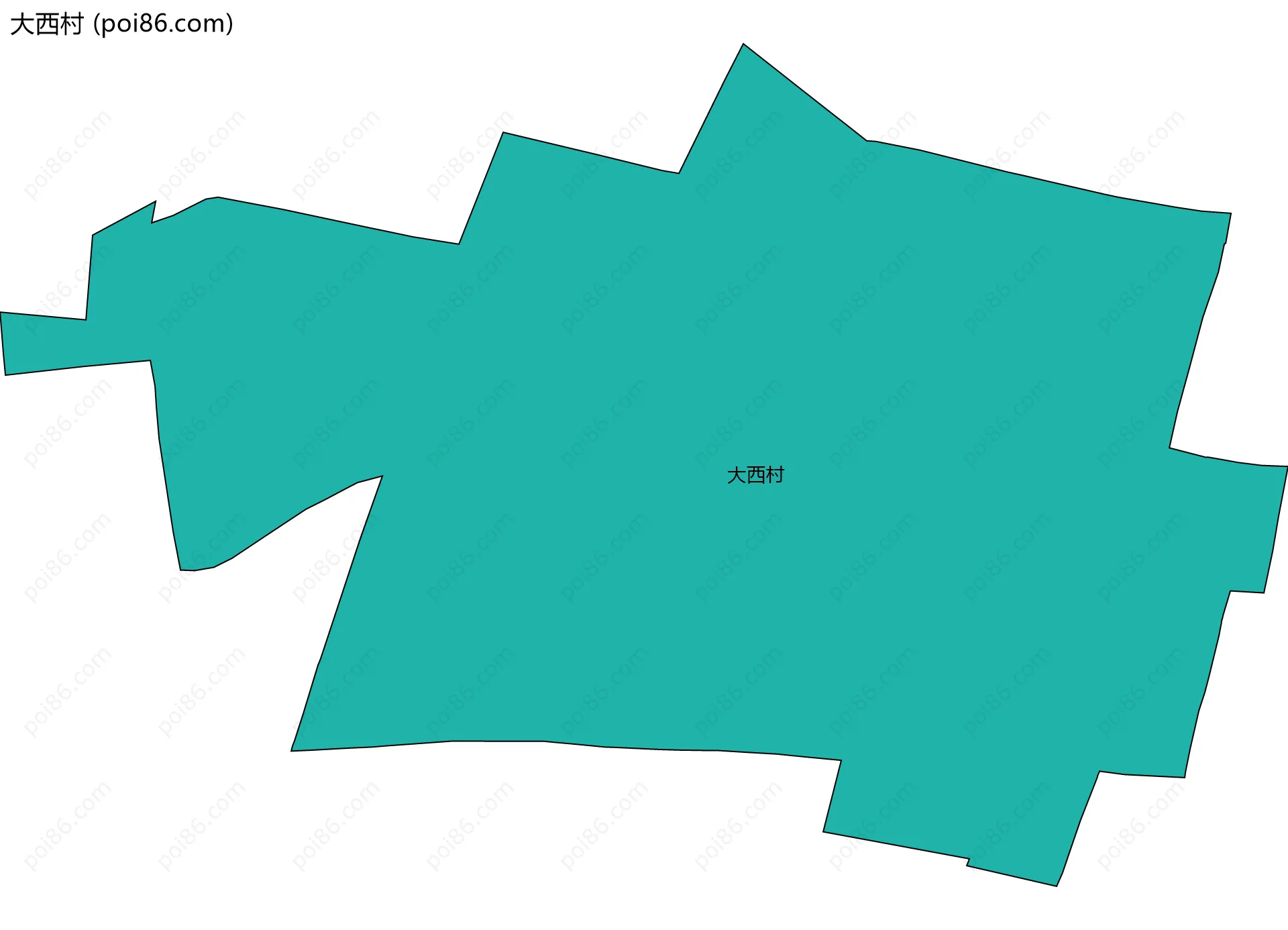 大西村边界地图