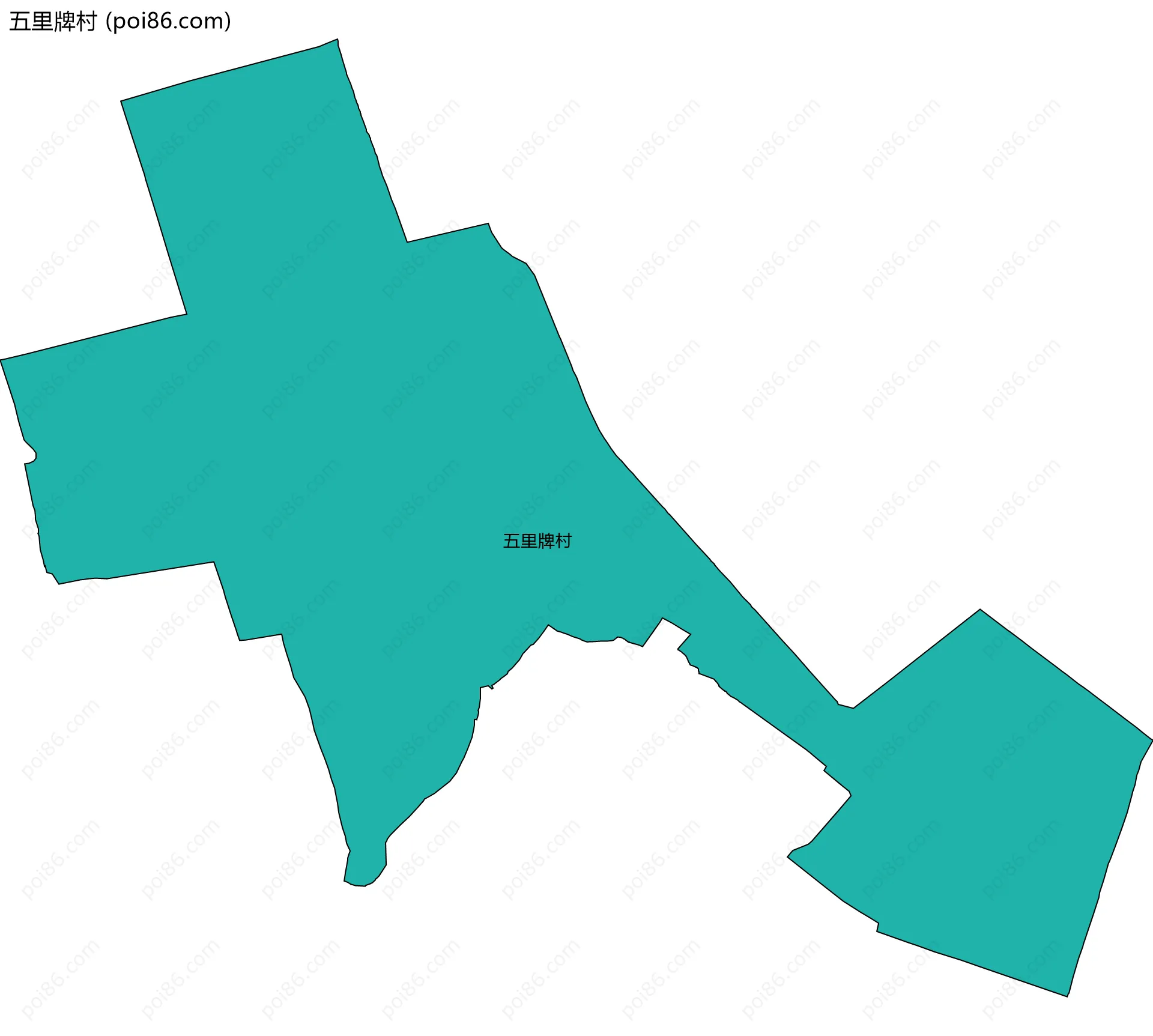 五里牌村边界地图