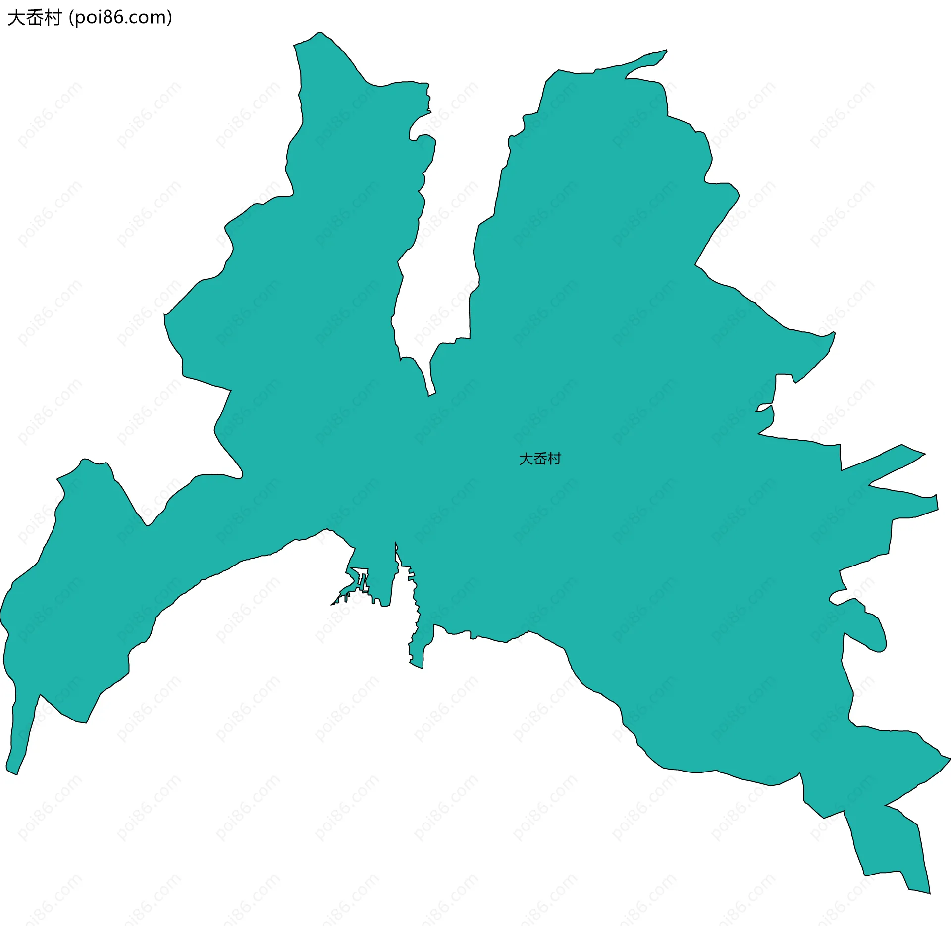 大岙村边界地图