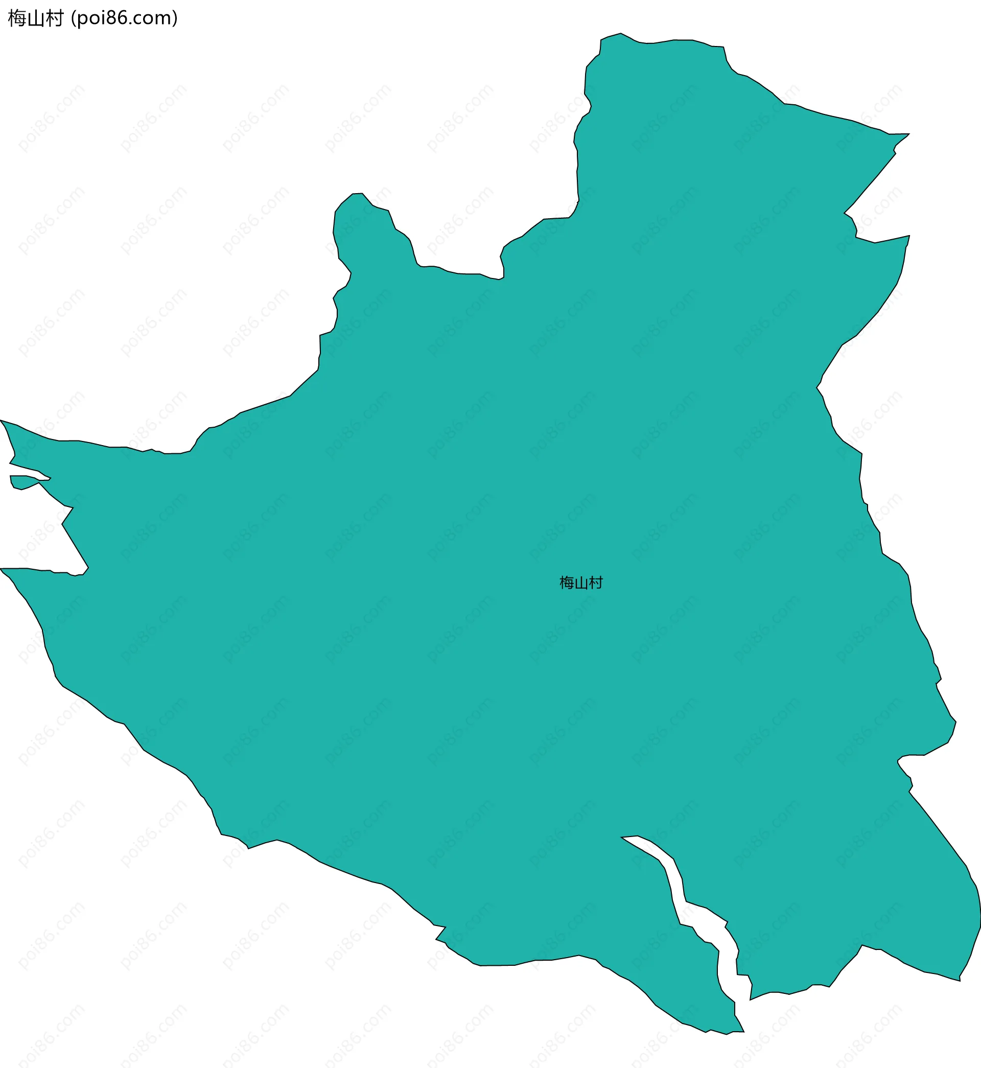 梅山村边界地图