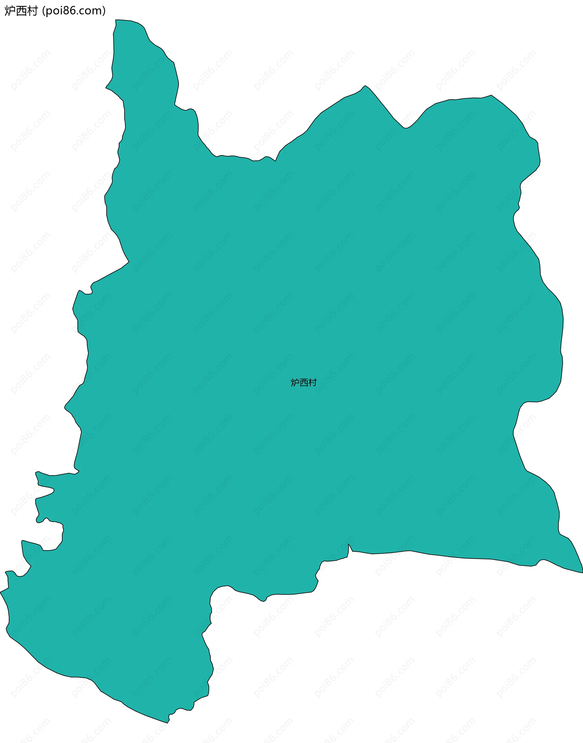 炉西村边界地图