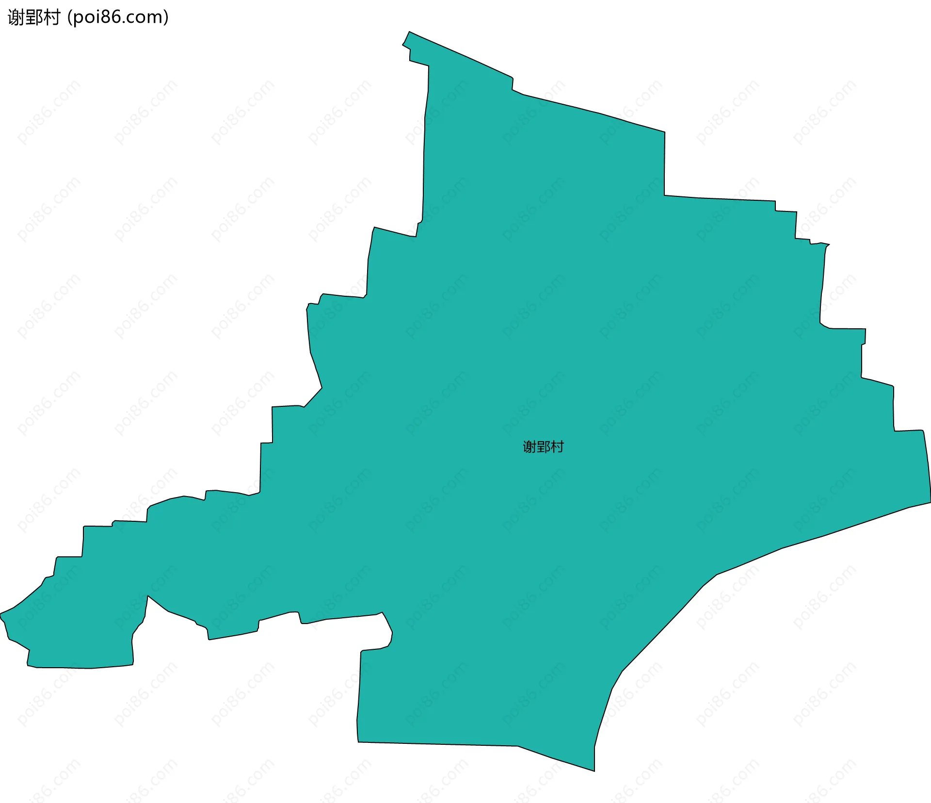 谢郢村边界地图