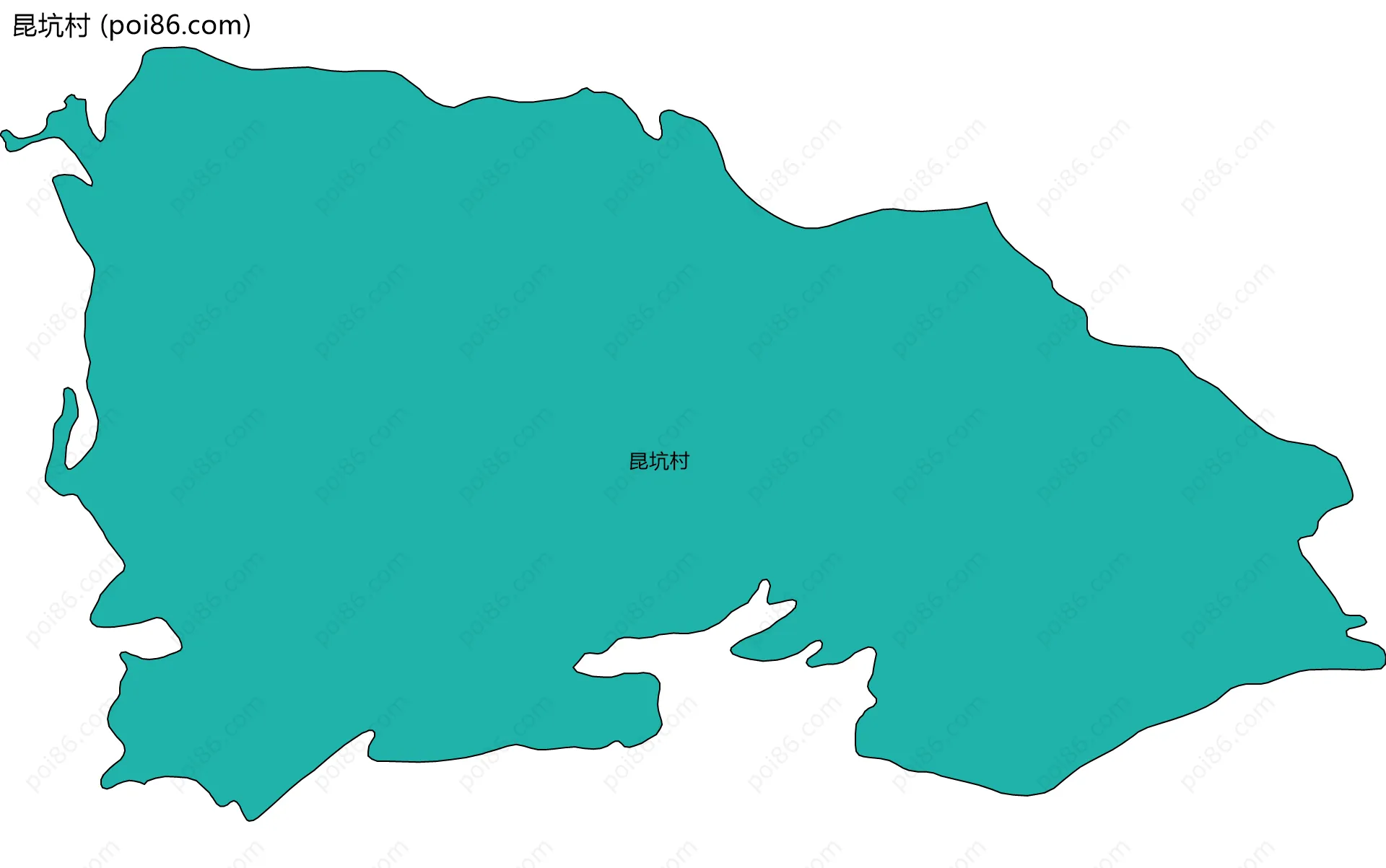 昆坑村边界地图