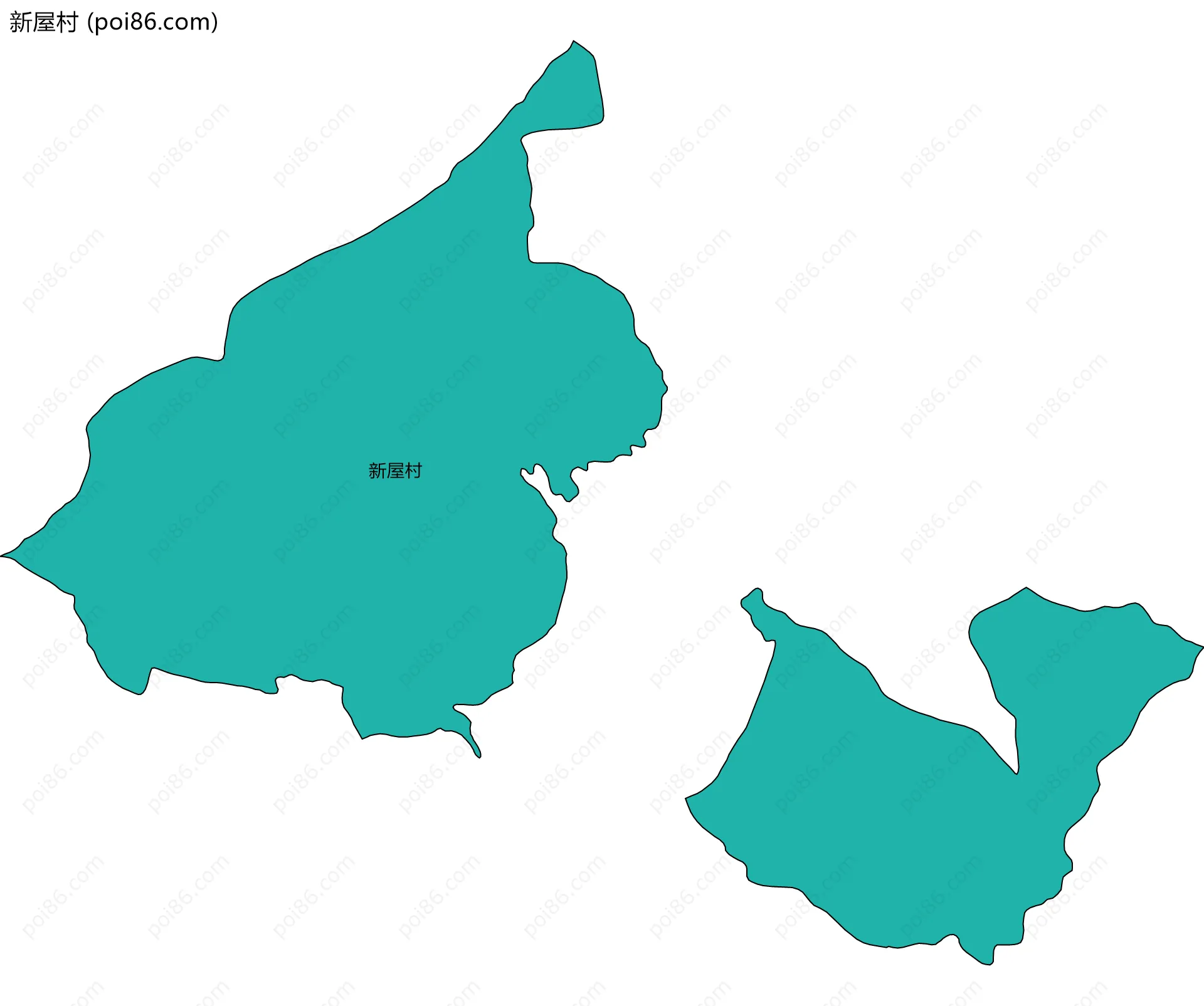 新屋村边界地图
