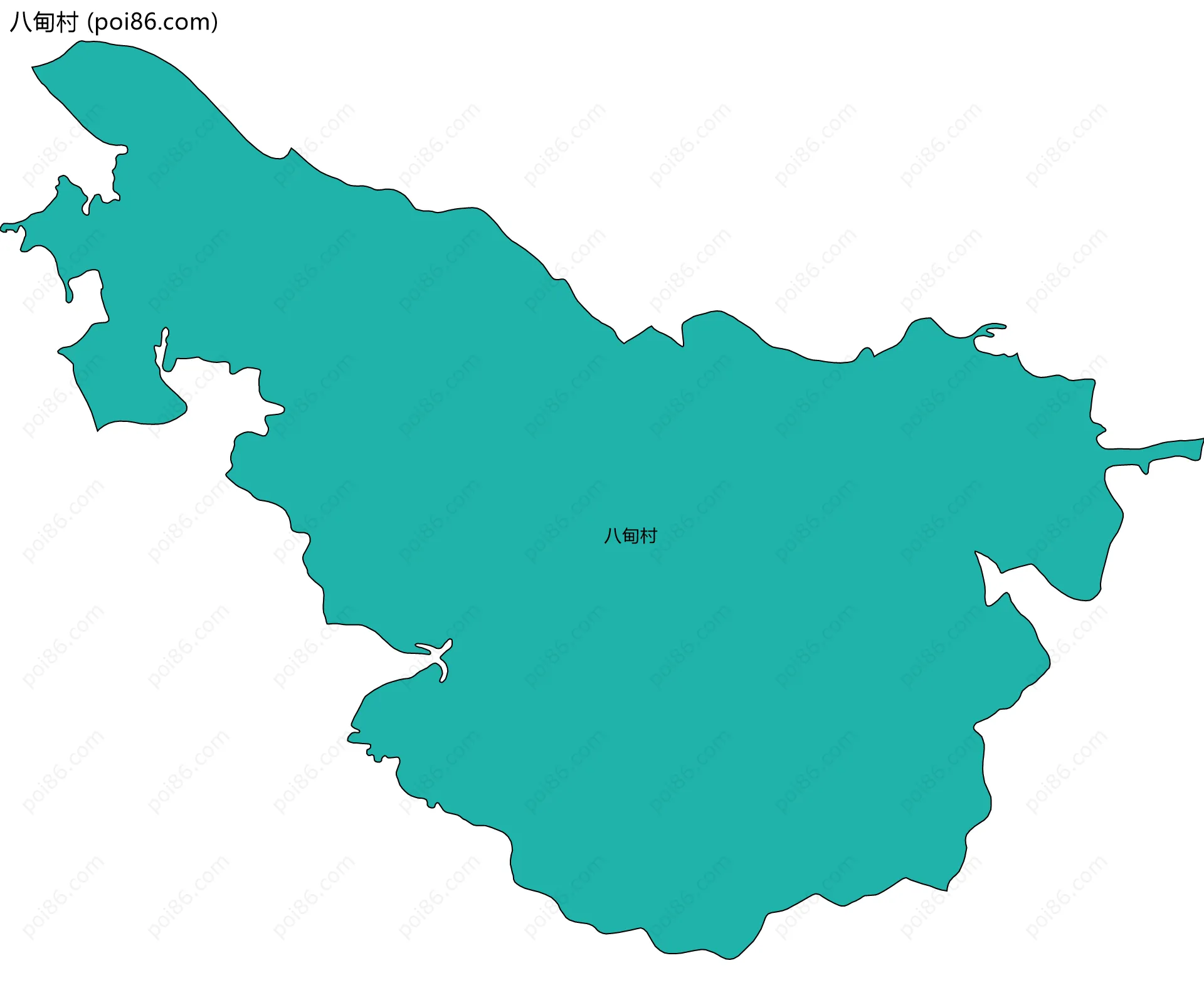 八甸村边界地图