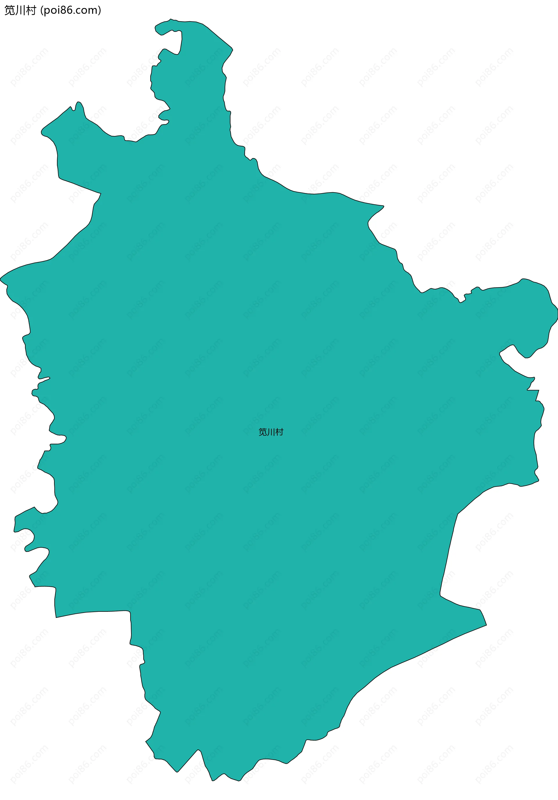 笕川村边界地图